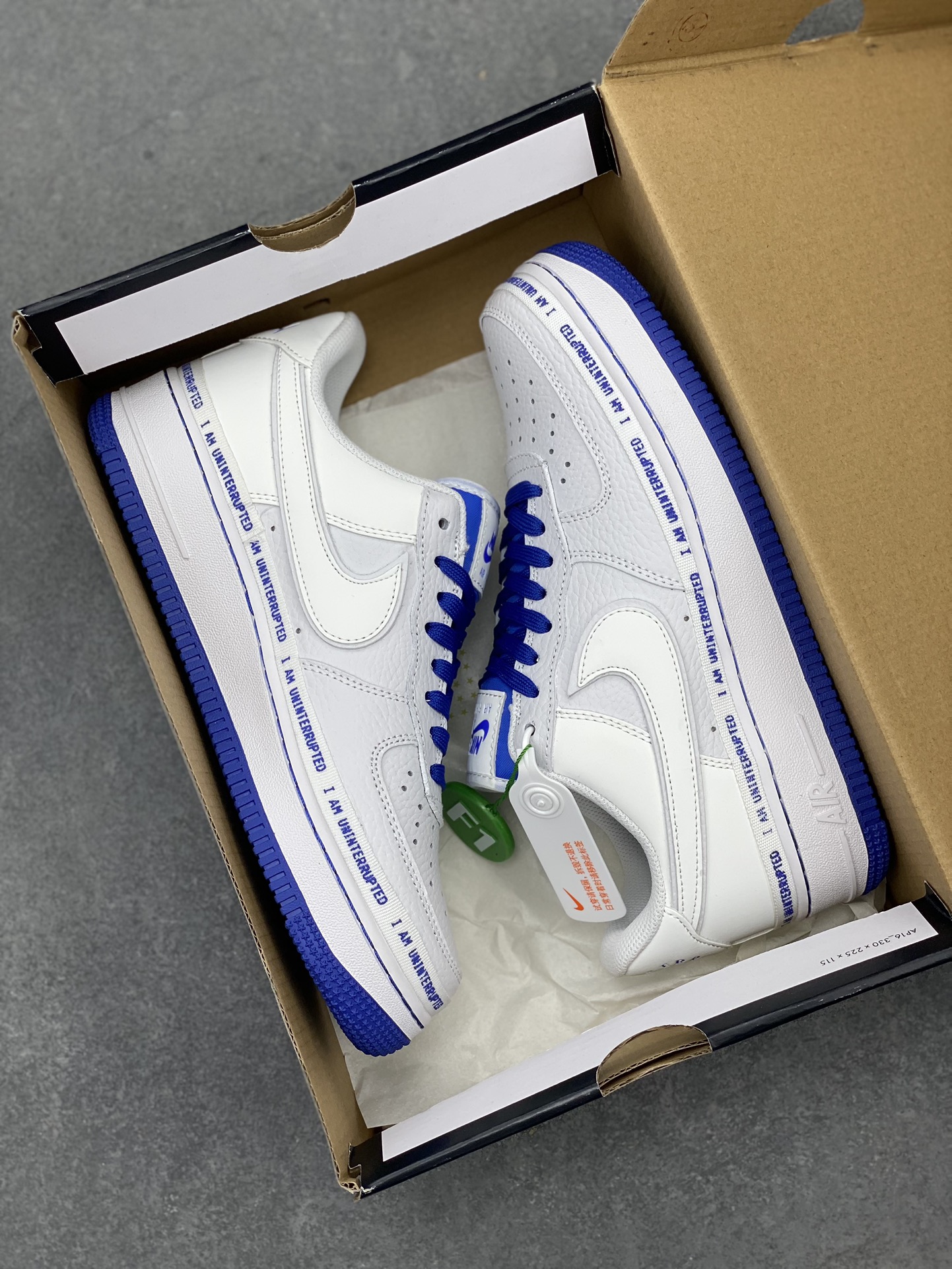 Nike Air Force 1 Uninterrupted: White/Blue Graffiti Sneakers 10 i1711306362 1057 0