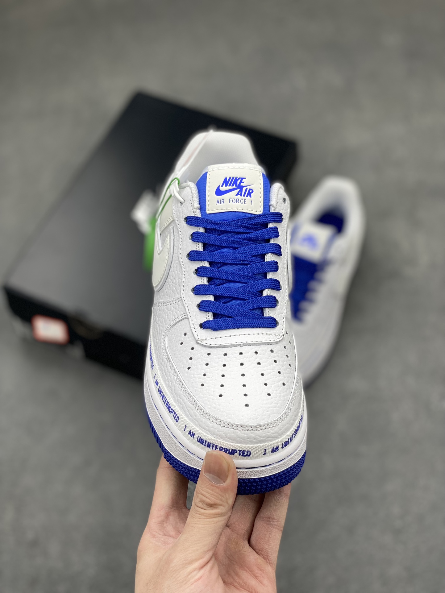 Nike Air Force 1 Uninterrupted: White/Blue Graffiti Sneakers 3 i1711306362 512 0