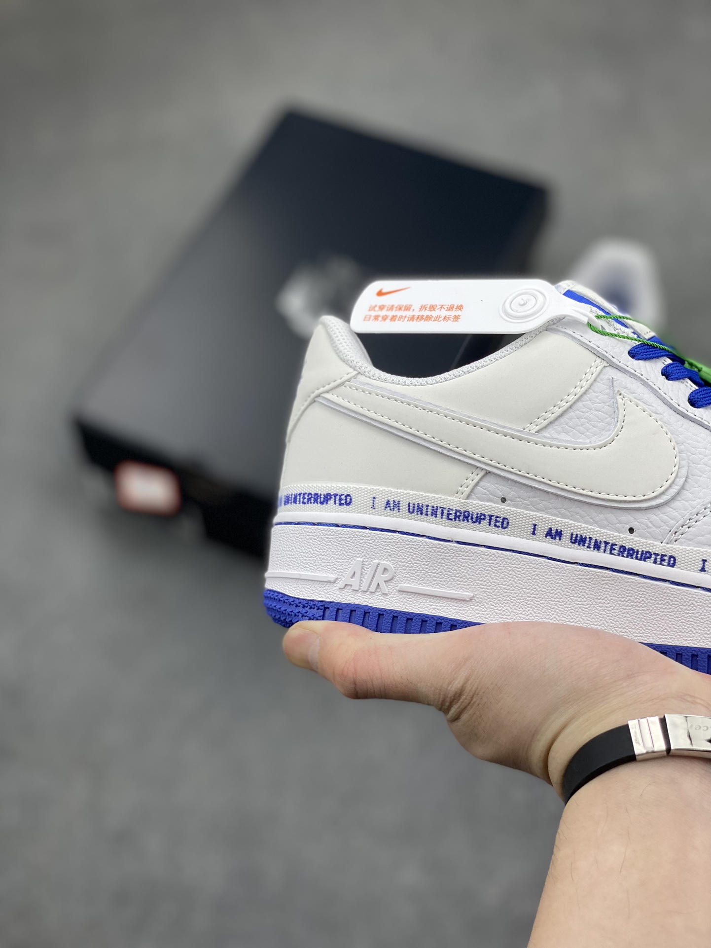 Nike Air Force 1 Uninterrupted: White/Blue Graffiti Sneakers 6 i1711306362 6970 0