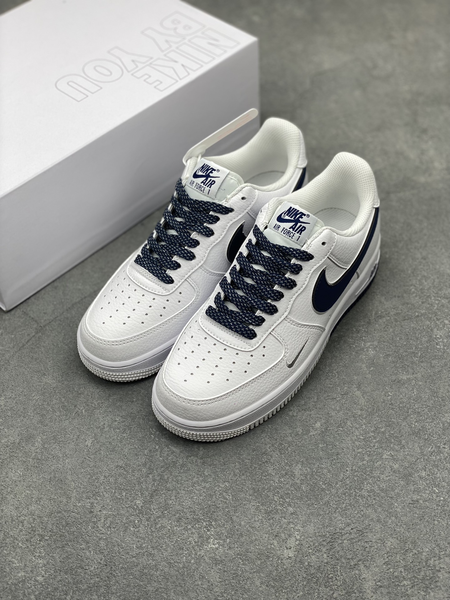 NK Air Force 1 '07 Low White/Navy Blue Casual Sneakers CW2288-111 9 i1711389790 5366 0