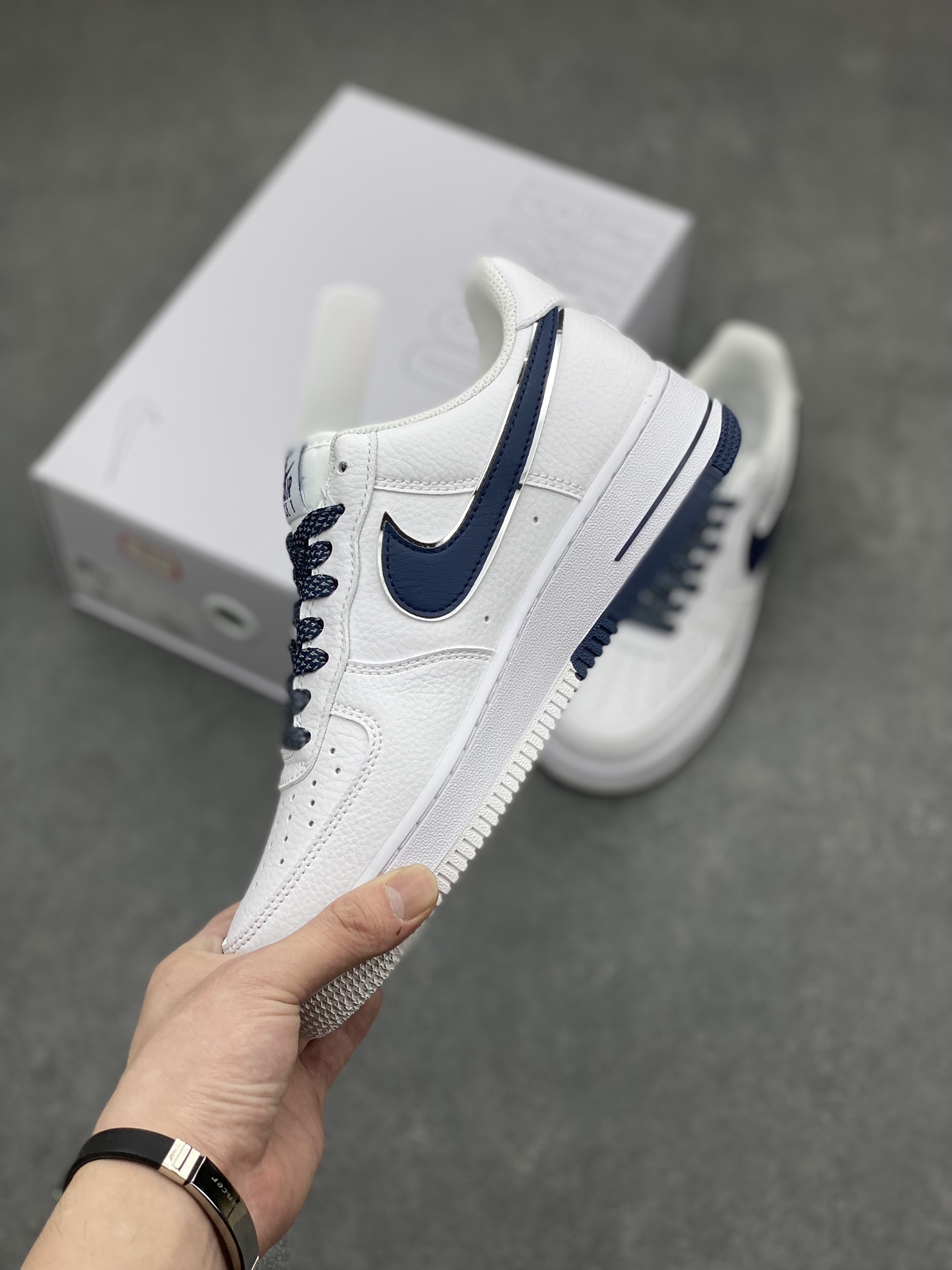 NK Air Force 1 '07 Low White/Navy Blue Casual Sneakers CW2288-111 4 i1711389791 1823 0