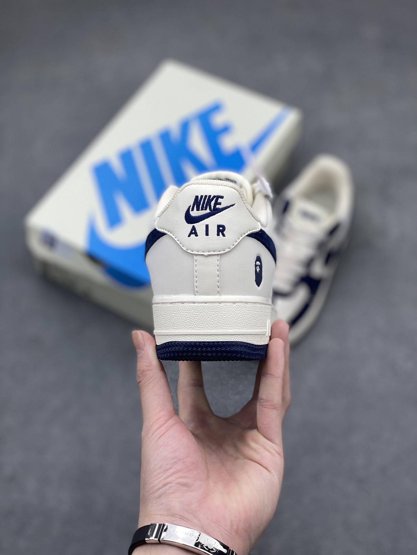 Nike Air Force 1 '07 Low BAPE Collab Sneakers - Cream/Blue, Limited Edition 5 i1711485223 5448 0