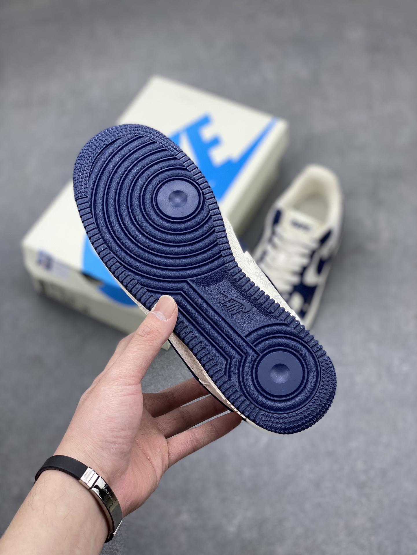 Nike Air Force 1 '07 Low BAPE Collab Sneakers - Cream/Blue, Limited Edition 7 i1711485223 7659 0