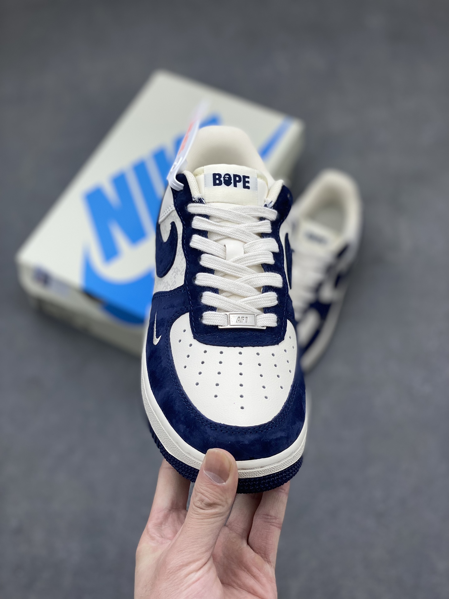 Nike Air Force 1 '07 Low BAPE Collab Sneakers - Cream/Blue, Limited Edition 3 i1711485223 9437 0