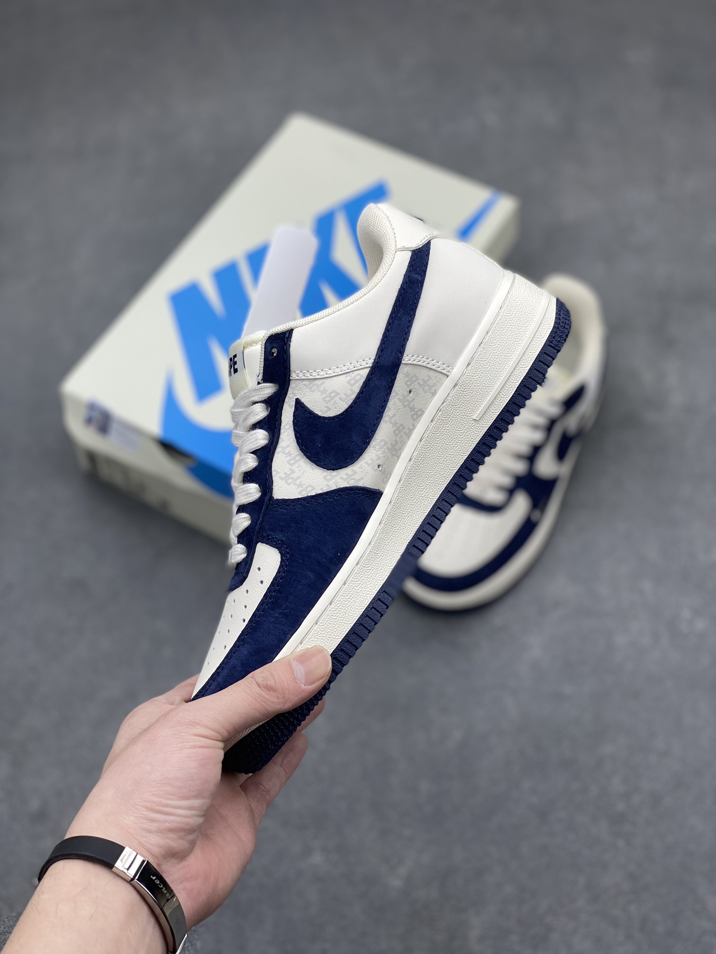 Nike Air Force 1 '07 Low BAPE Collab Sneakers - Cream/Blue, Limited Edition 4 i1711485223 9753 0