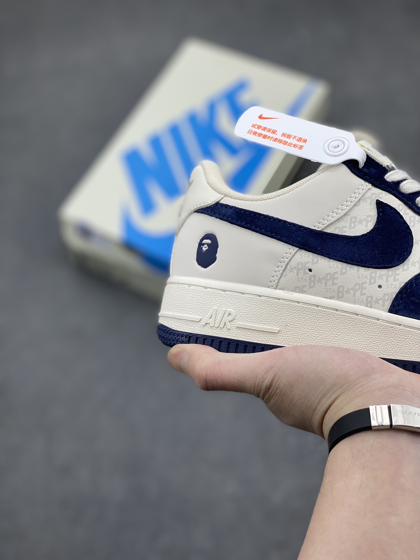 Nike Air Force 1 '07 Low BAPE Collab Sneakers - Cream/Blue, Limited Edition 6 i1711485224 9414 0