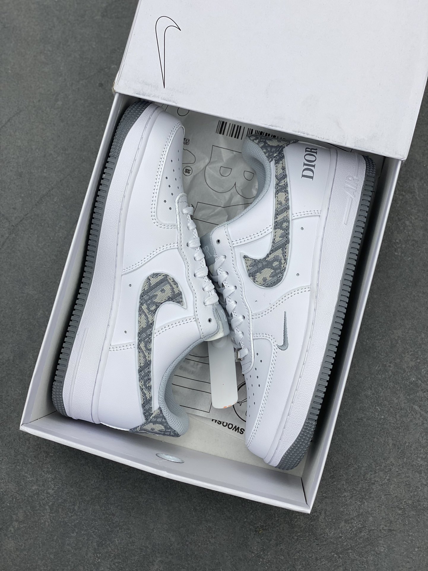 Nike Air Force 1 '07 Low Custom White/Gray Shoes - Limited Edition 10 i1711574398 8339 0