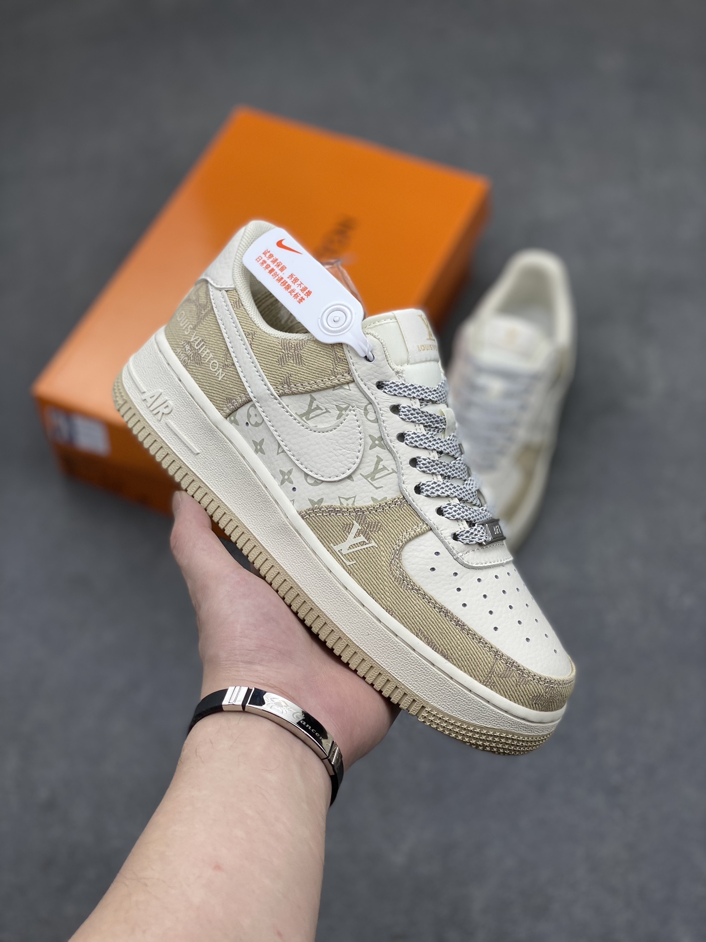 Nike Air Force 1 '07 Low Louis Vuitton Collab Sneakers - Khaki/Denim Edition 15 i1711650152 4403 0