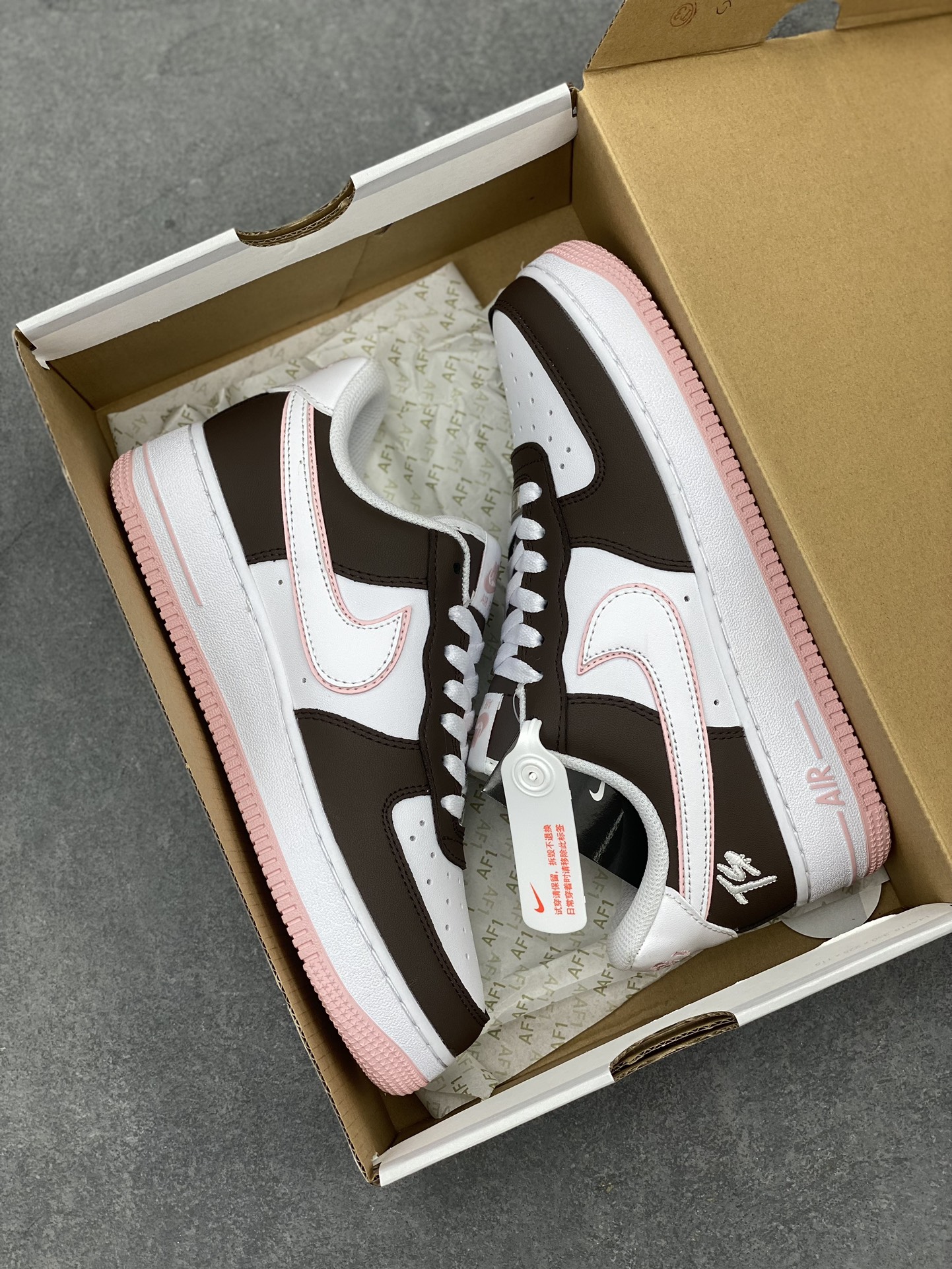 Nike Air Force 1 '07 Low TS: Brown & White Casual Sneakers, Comfort & Durability 10 i1711650554 3451 0