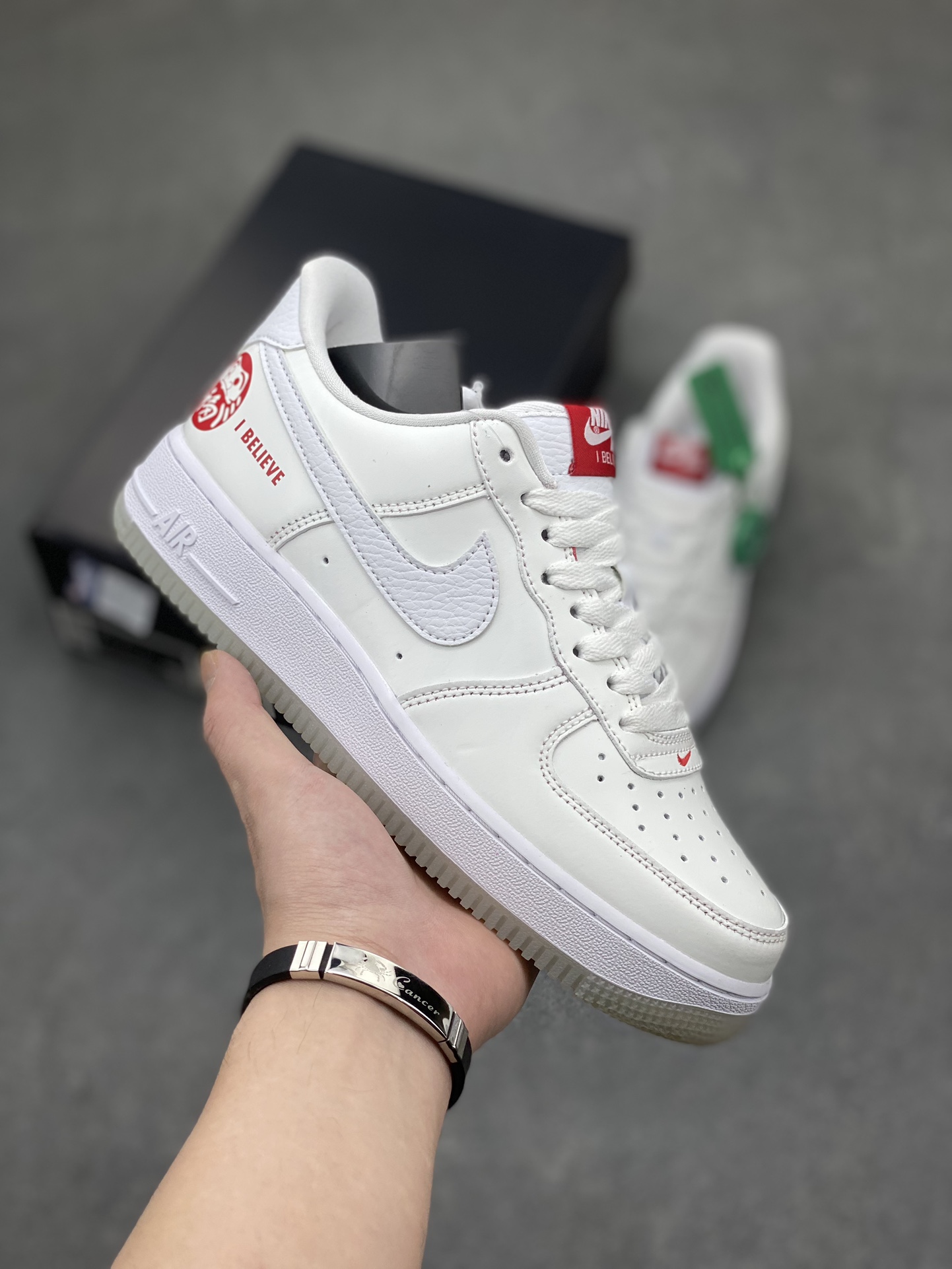 Nike Air Force 1 '07 Low Scratch-Off White Red Sneakers DD9941-100