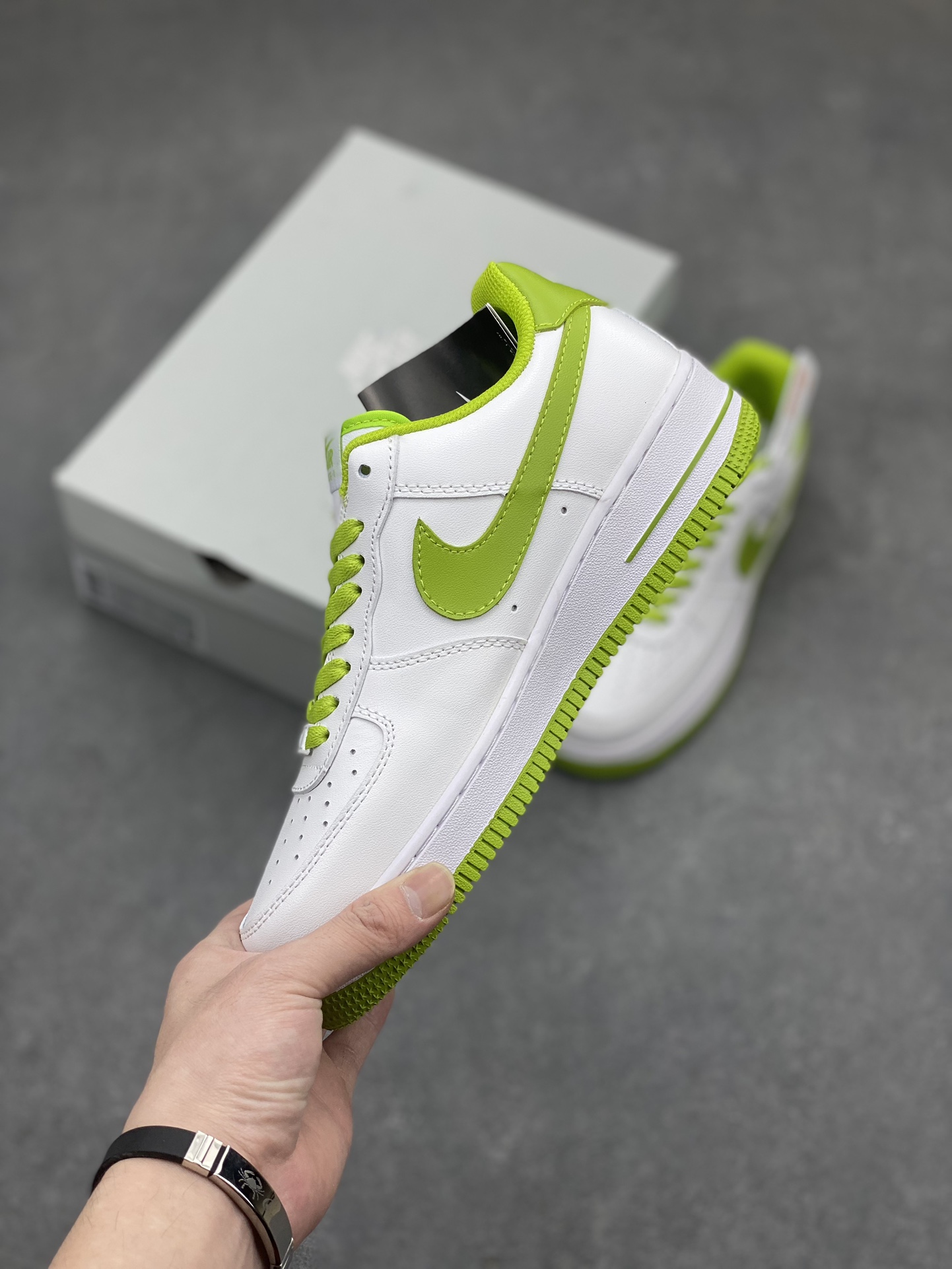 Nike Air Force 1 Low White Lime Green Casual Sneakers (DH7561-105) 4 i1711742882 6077 6
