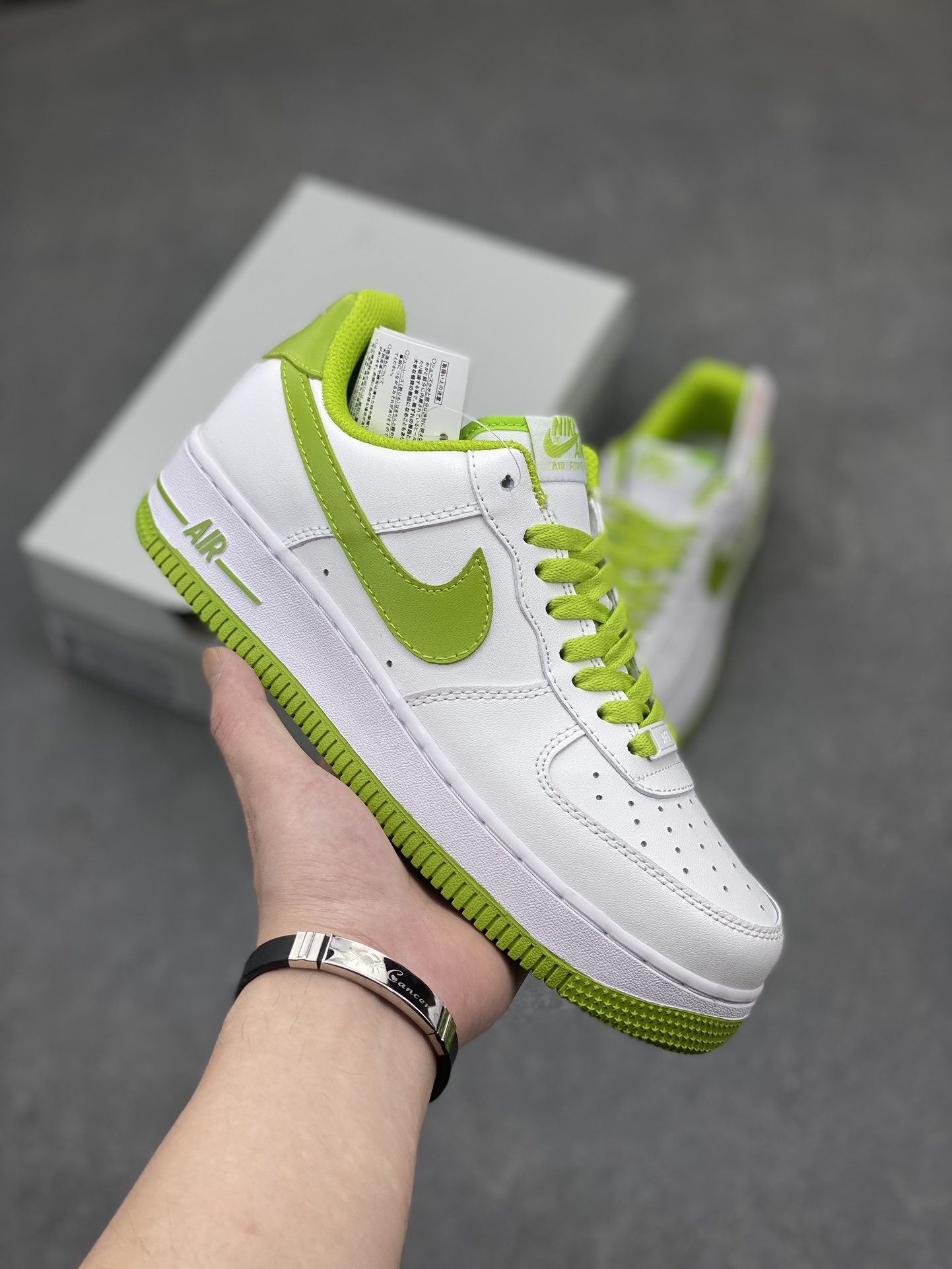 Nike Air Force 1 Low White Lime Green Casual Sneakers (DH7561-105)