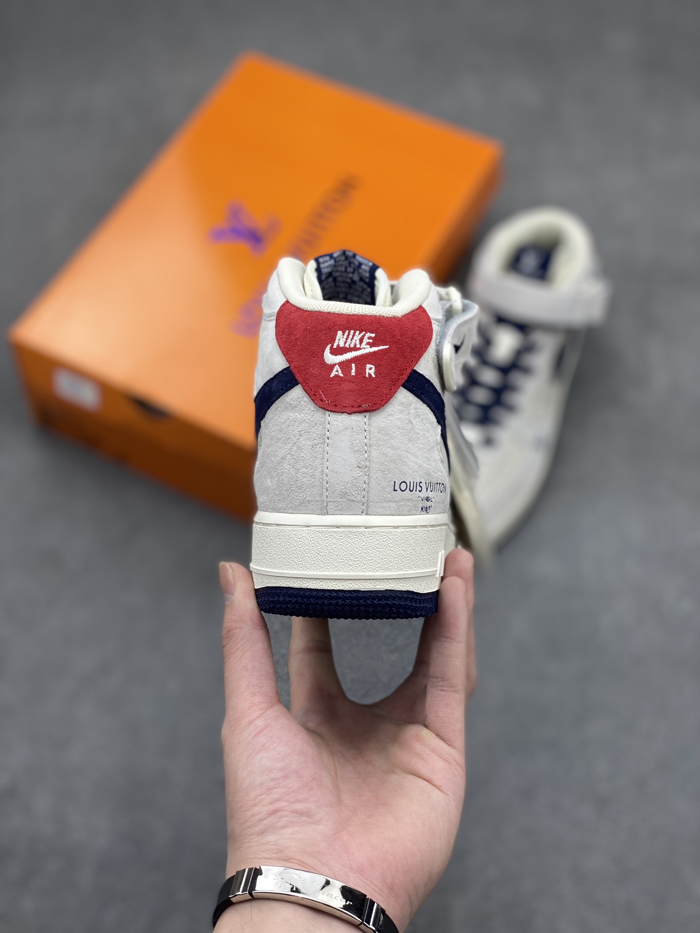 Nike Air Force 1 Mid '07 Low Louis Vuitton Grey Blue Pig Print 5 i1711824742 4655 4