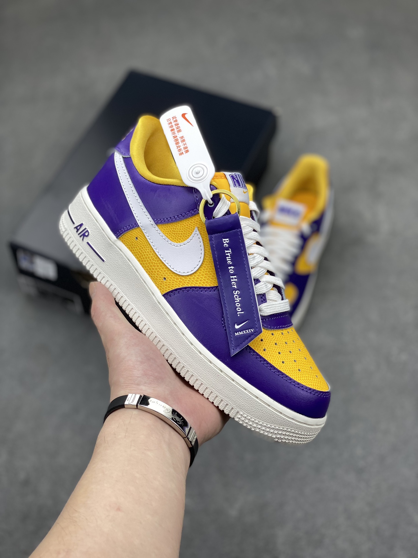 Nike Air Force 1 Low Purple Yellow Casual Sneakers FJ1408-500