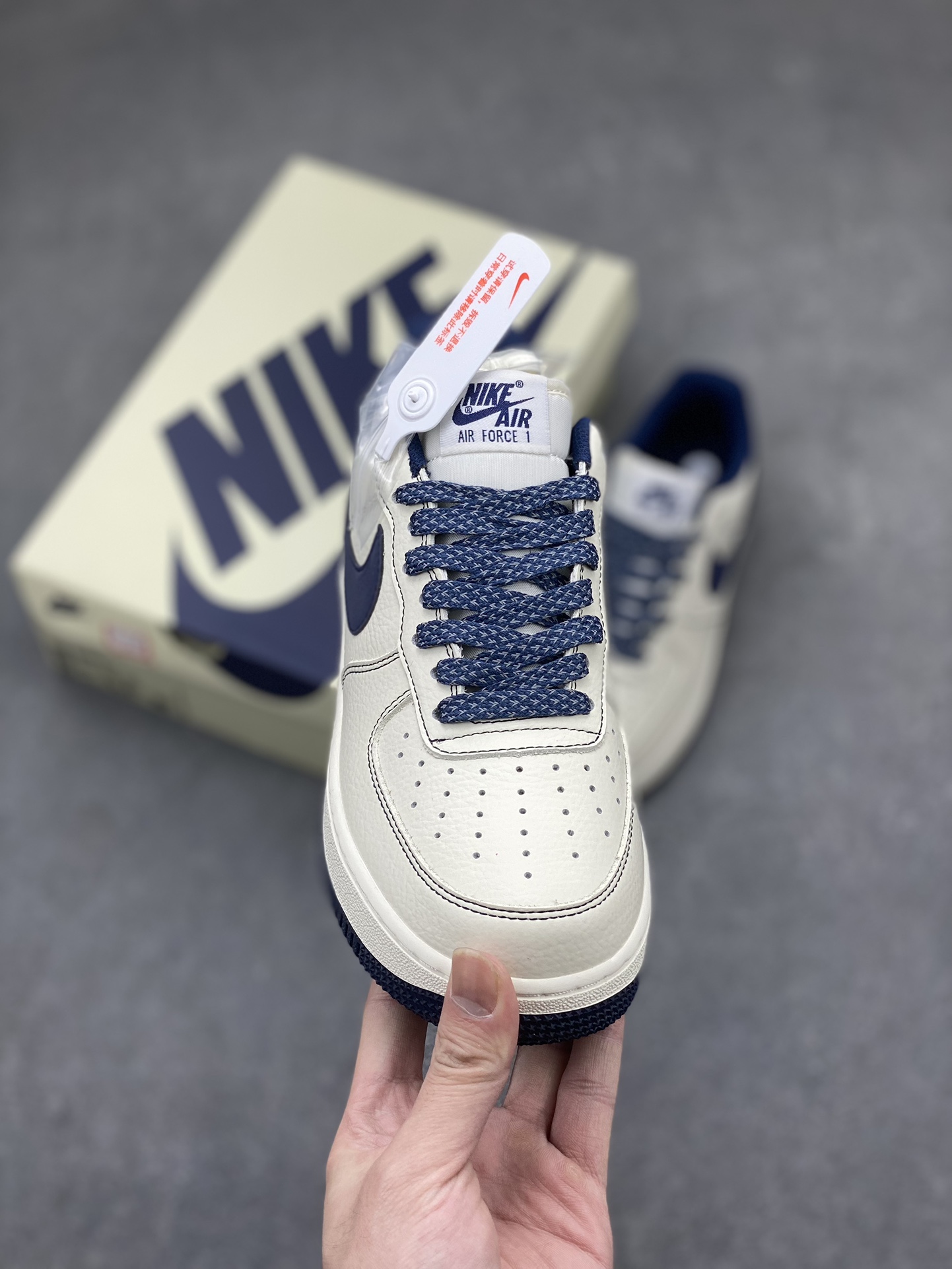 Undefeated x Nike Air Force 1 Low Cream/Navy Limited Edition Sneakers 3 i1711995737 9853 0