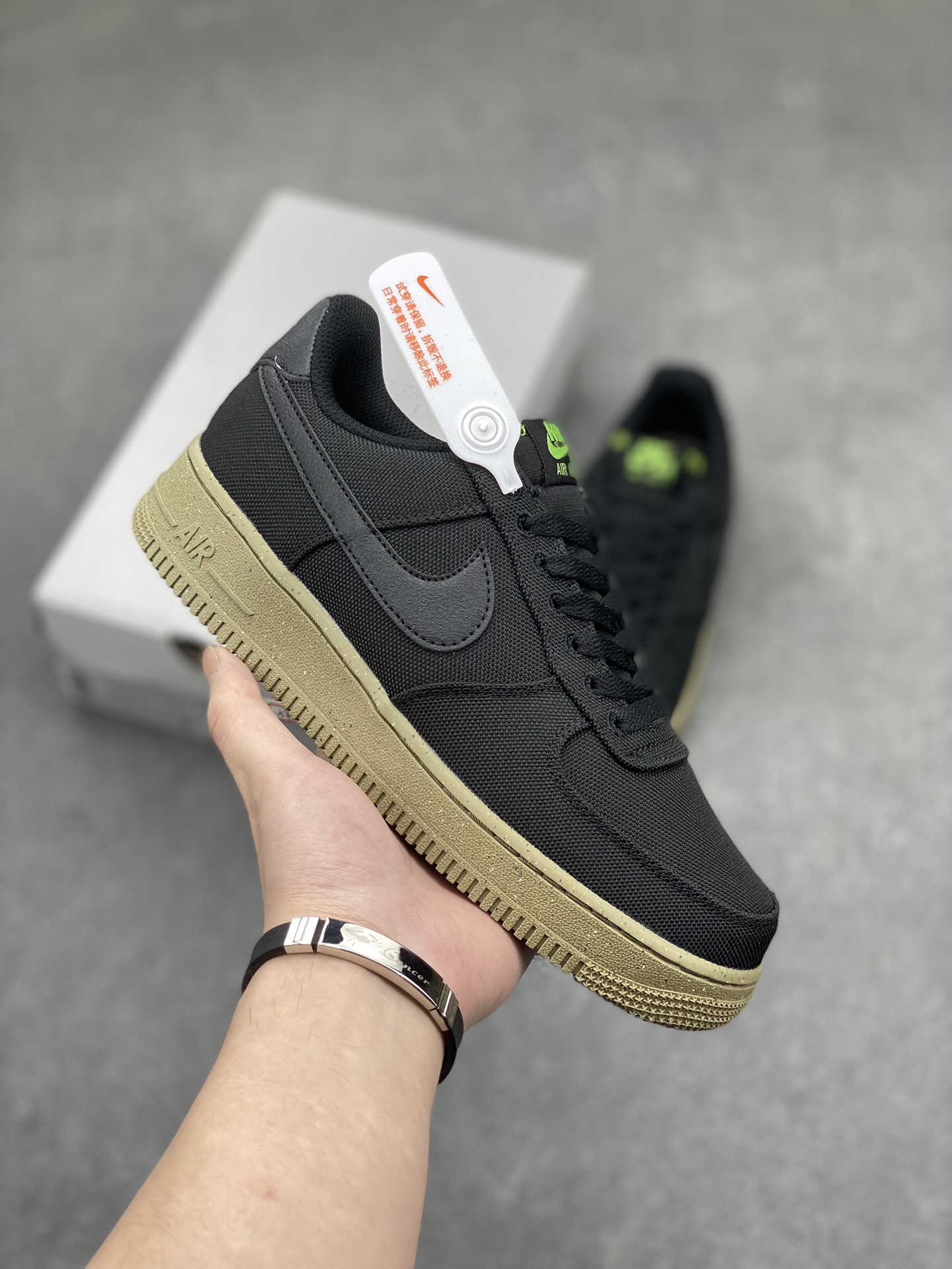 Nike Air Force 1 Low Black Canvas Honeycomb Cushion Men's Sneakers
