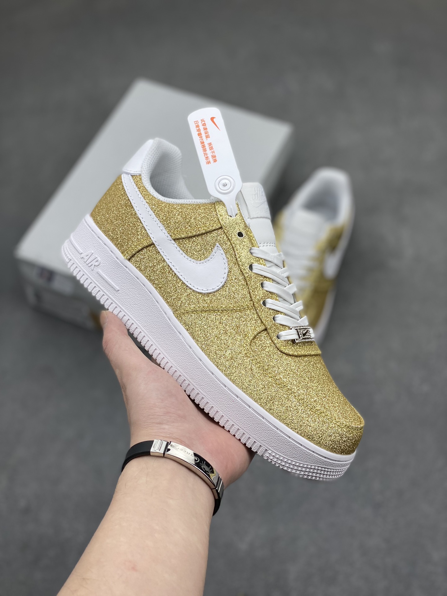 Nike Air Force 1 Low Gold Glitter Sneakers - Women's Fashion Shoes 2 i1712436295 8352 2