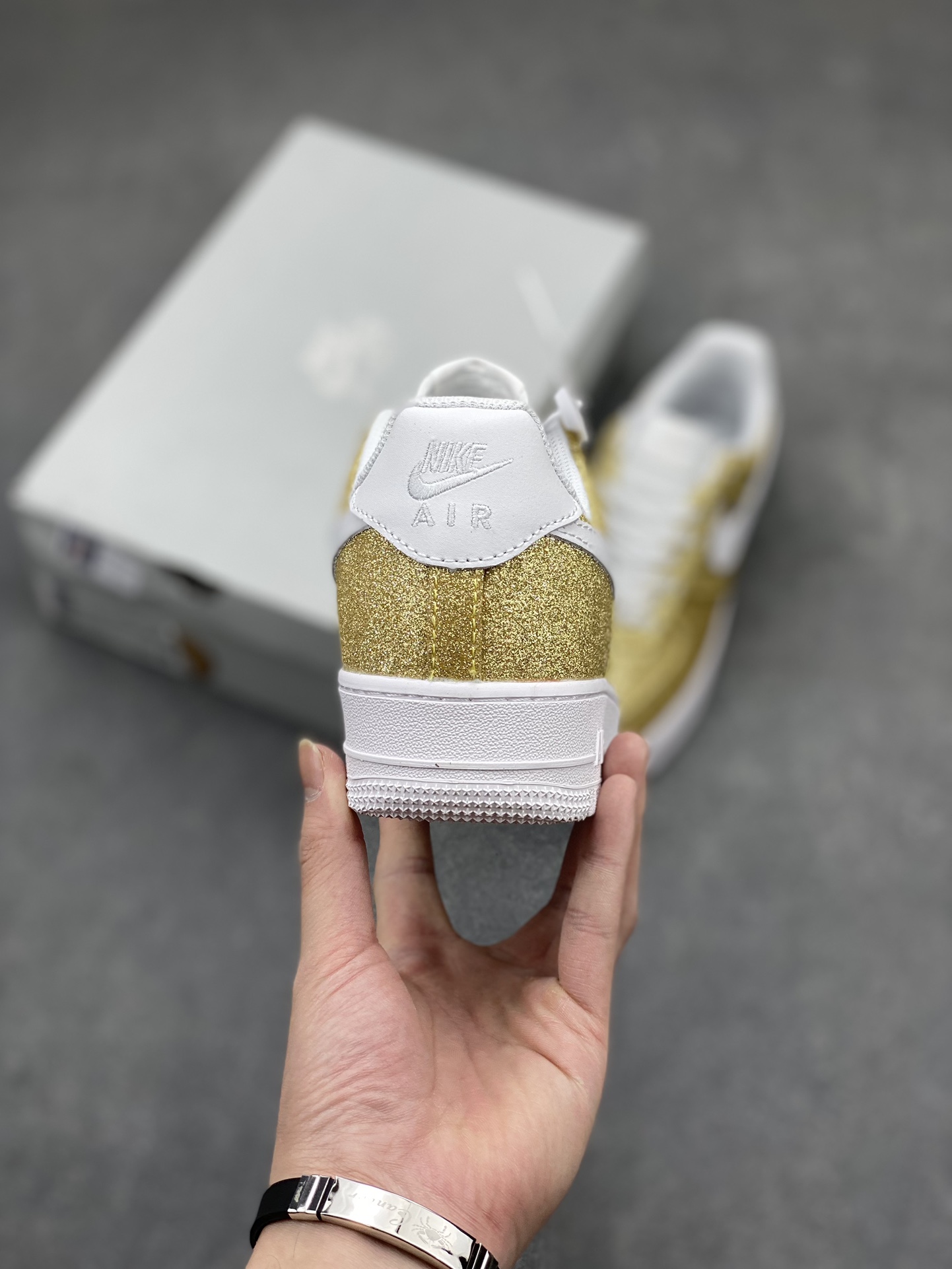 Nike Air Force 1 Low Gold Glitter Sneakers - Women's Fashion Shoes 5 i1712436295 9028 1