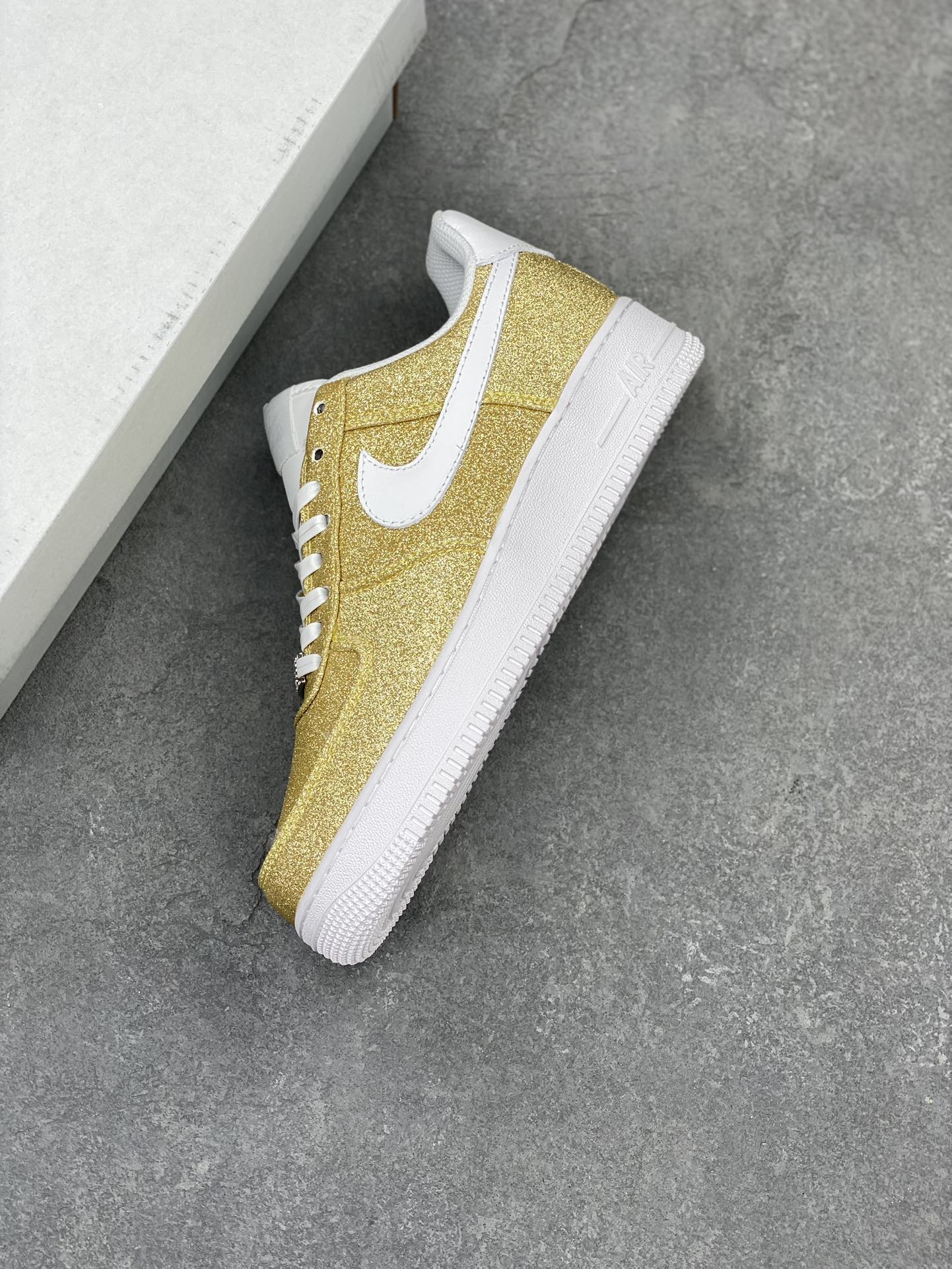 Nike Air Force 1 Low Gold Glitter Sneakers - Women's Fashion Shoes 8 i1712436296 5794 5