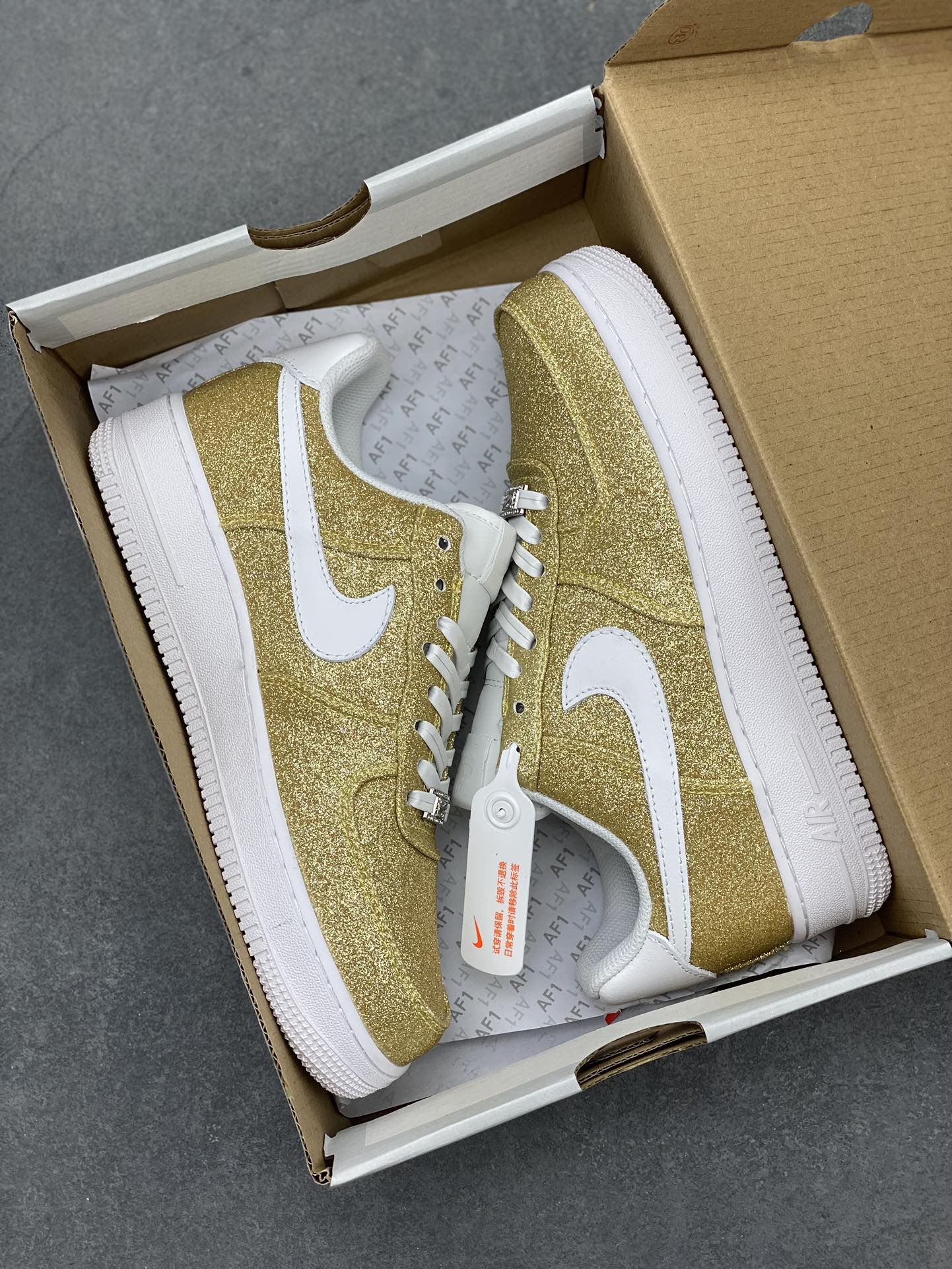 Nike Air Force 1 Low Gold Glitter Sneakers - Women's Fashion Shoes 10 i1712436296 7715 8