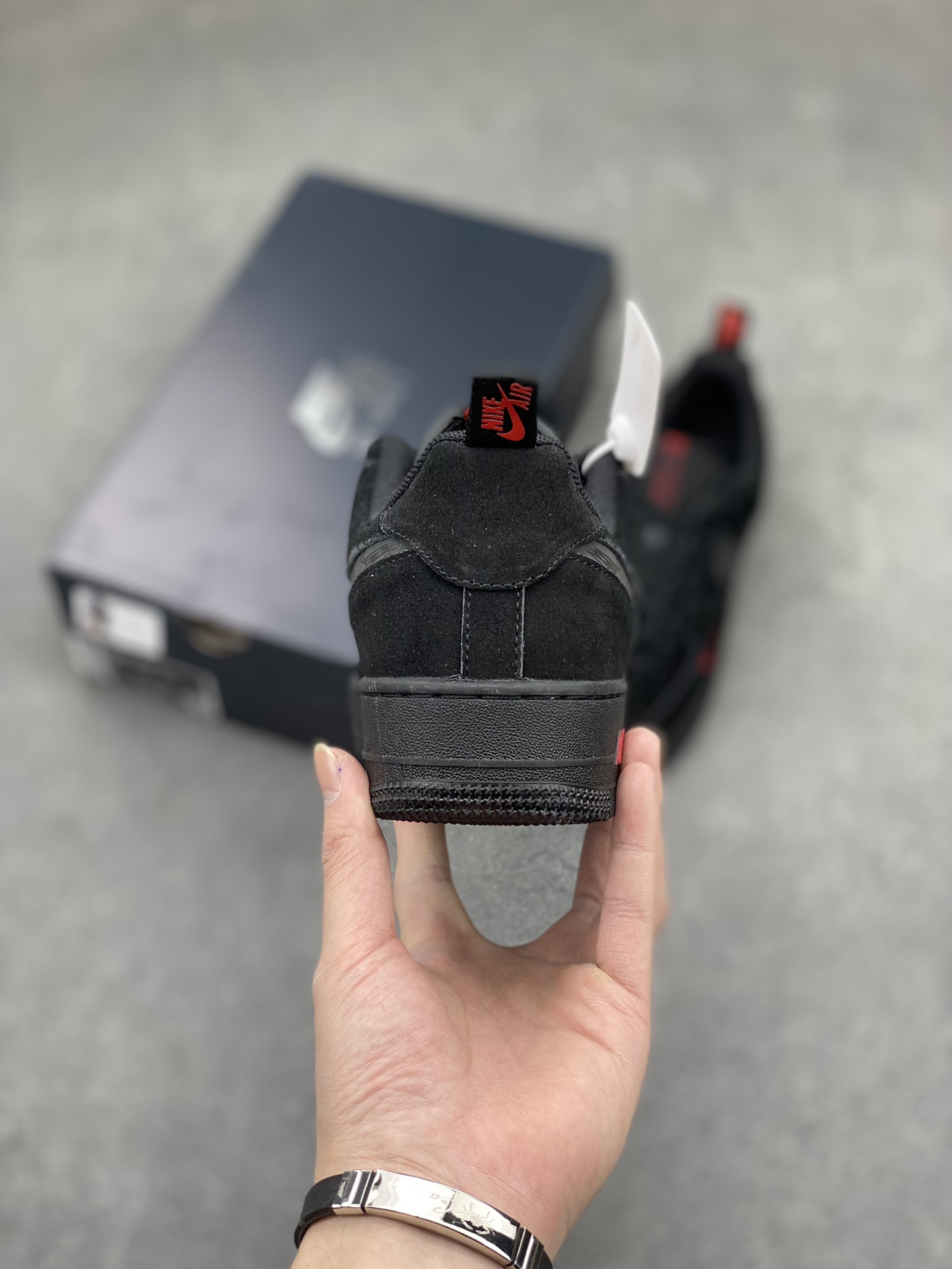 Nike Air Force 1 Low Black Red Swoosh Casual Sneakers DZ4514-001 5 i1712523271 4431 5