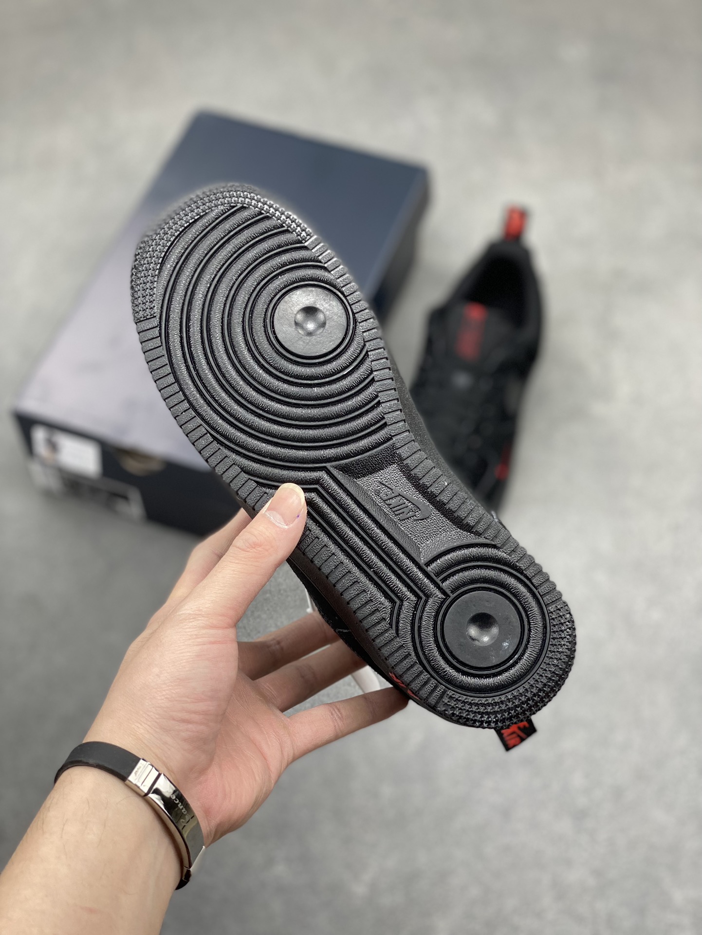 Nike Air Force 1 Low Black Red Swoosh Casual Sneakers DZ4514-001 7 i1712523271 5839 0