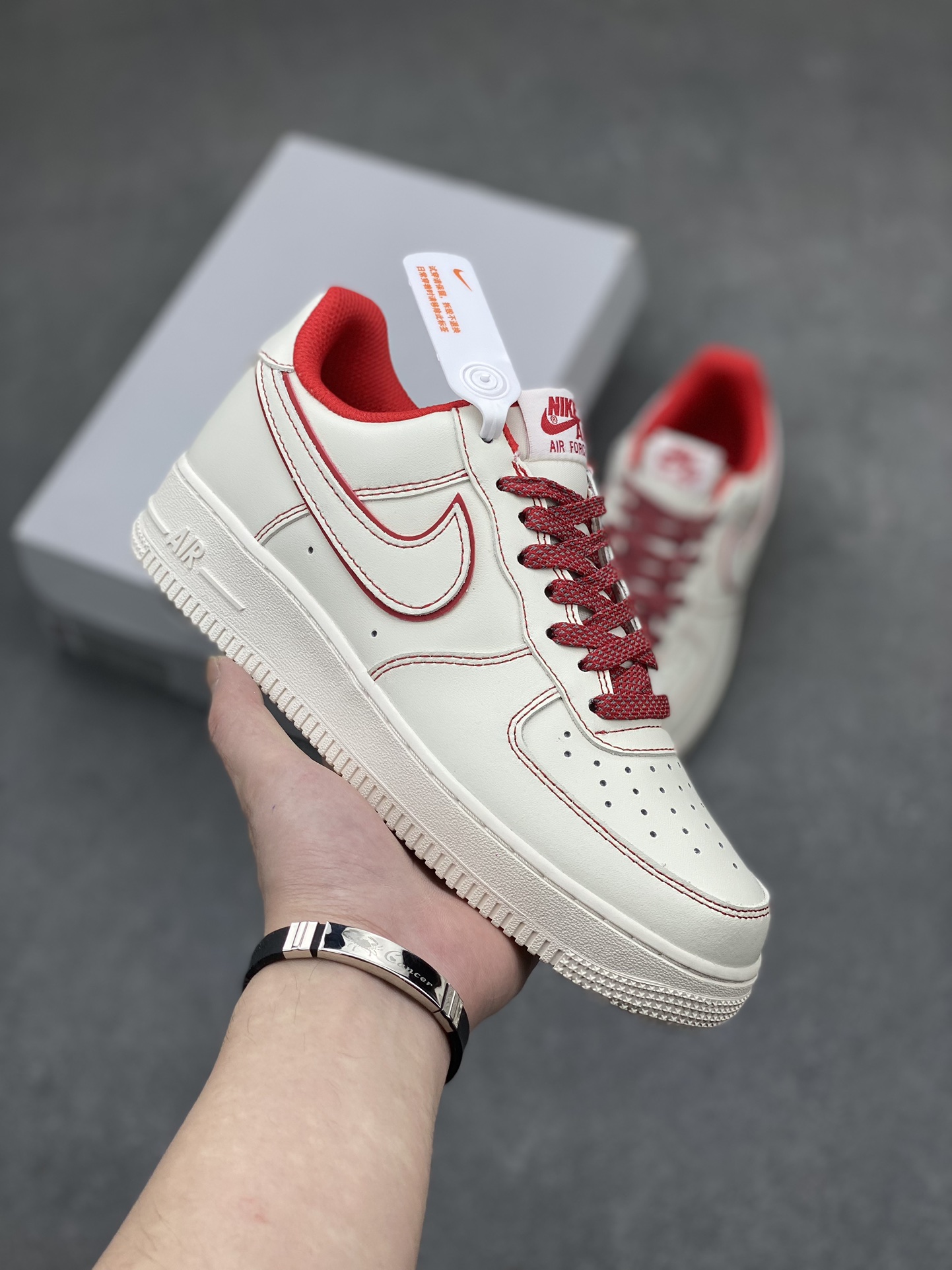 Nike Air Force 1 Low '07 'Stitched Swoosh' Casual Sneakers