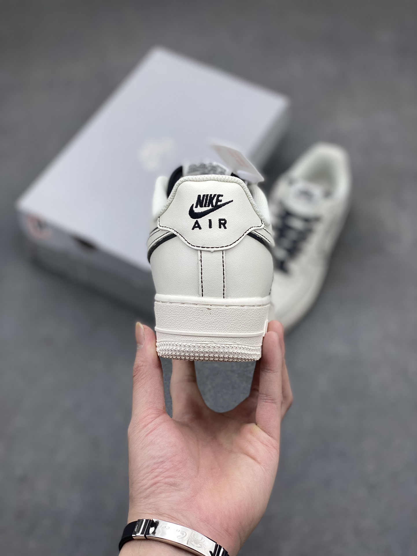 Nike Air Force 1 Low '07 'Stitch' Casual Sneakers - Cream/Black, All Sizes 5 i1712777315 4745 8