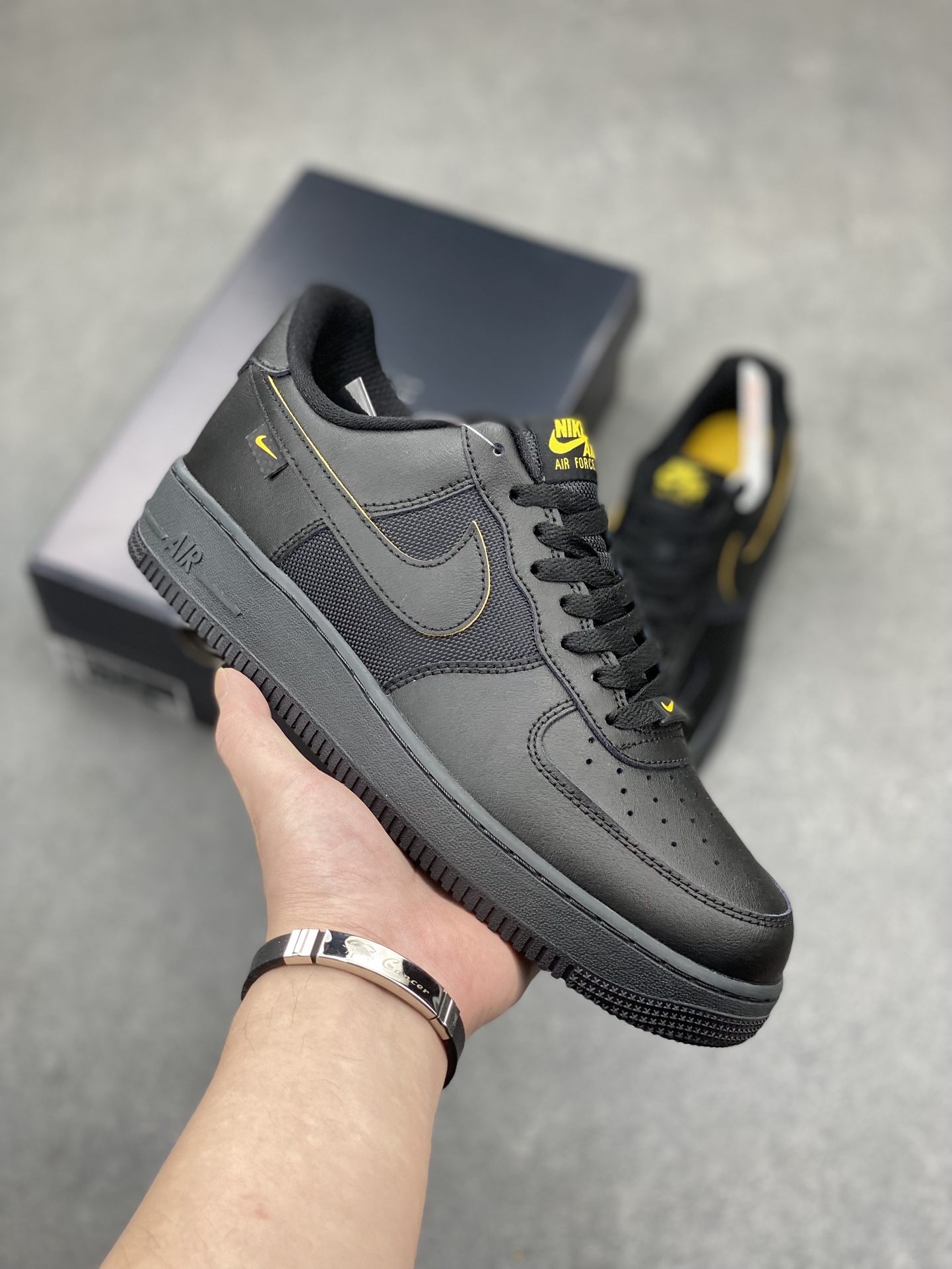 Nike Air Force 1 Low Black & Gold Casual Sneakers - FZ4617-001