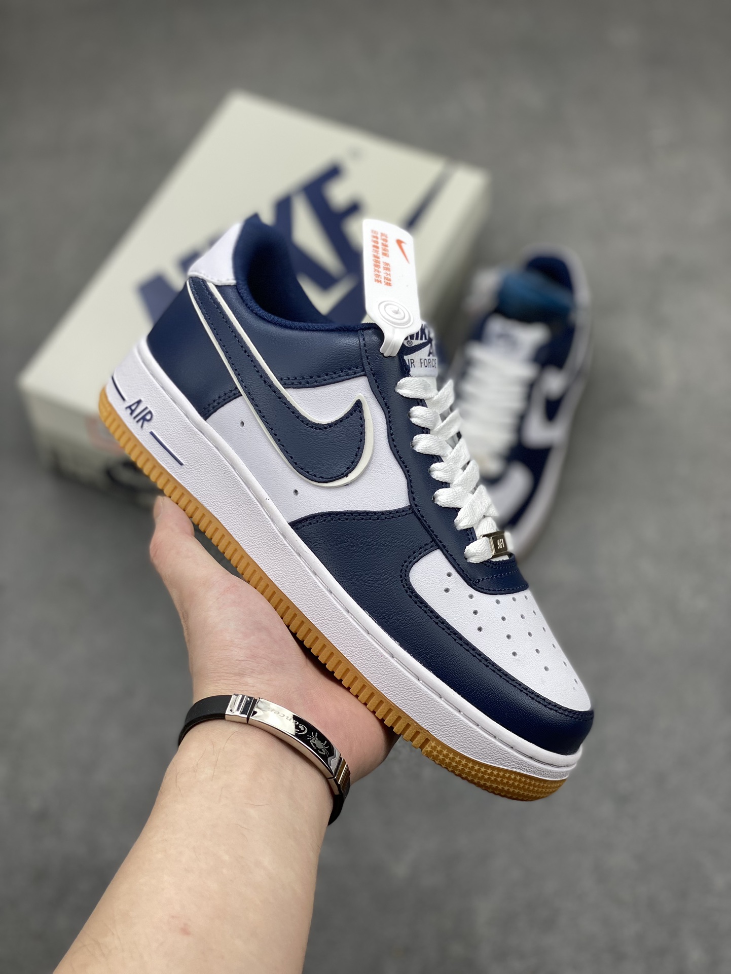 Nike Air Force 1 Low '07 White Deep Blue Sneakers