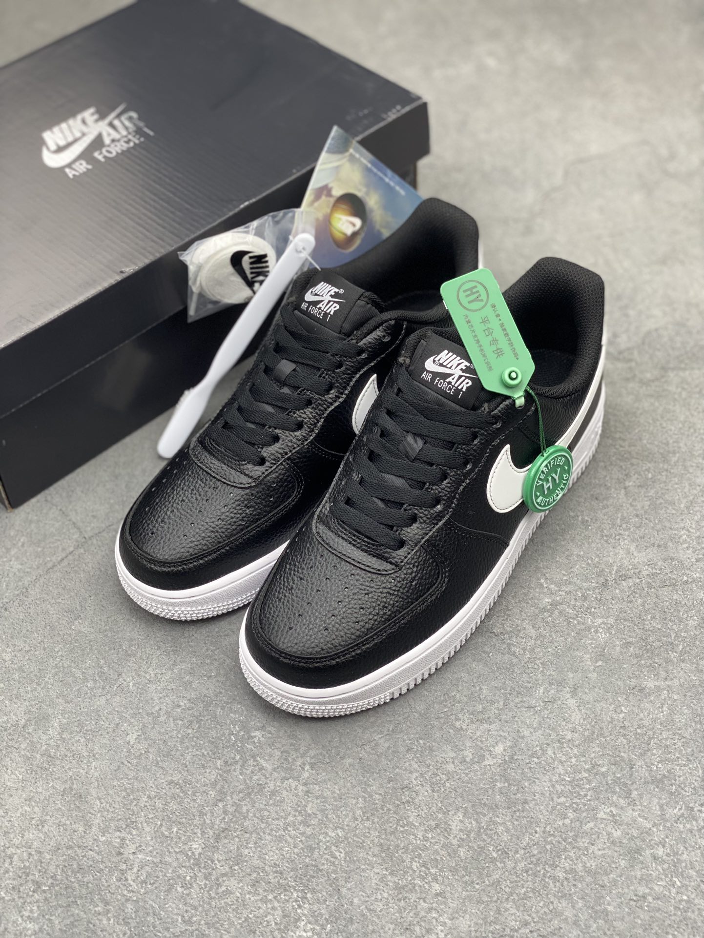 Nike Air Force 1 Low Black/White Leather Athletic Shoes CT2302-002 9 i1713031144 1590 5