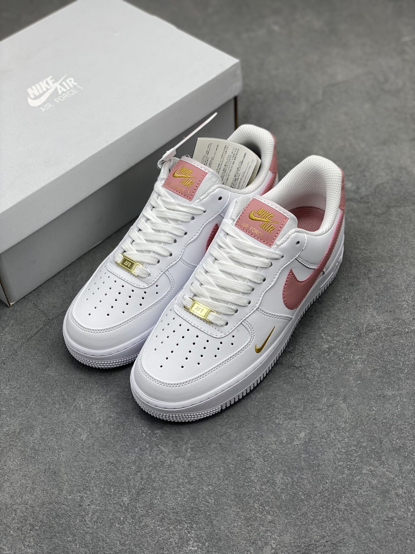 Nike Air Force 1 Low '07 White Pink Gold Women's Casual Sneakers 9 i1713031469 7630 8