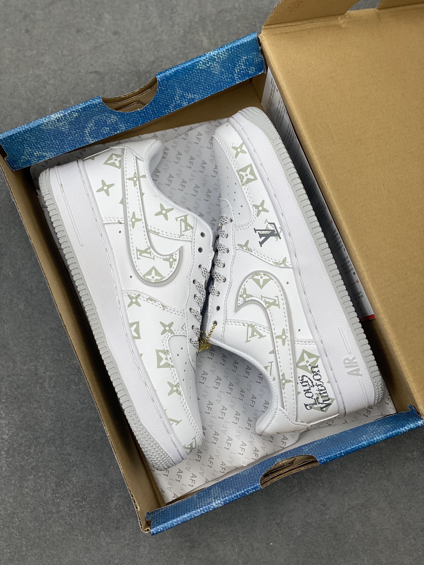 Nike Air Force 1 Low White Louis Vuitton Custom Casual Sneakers 10 i1713296574 7814 0