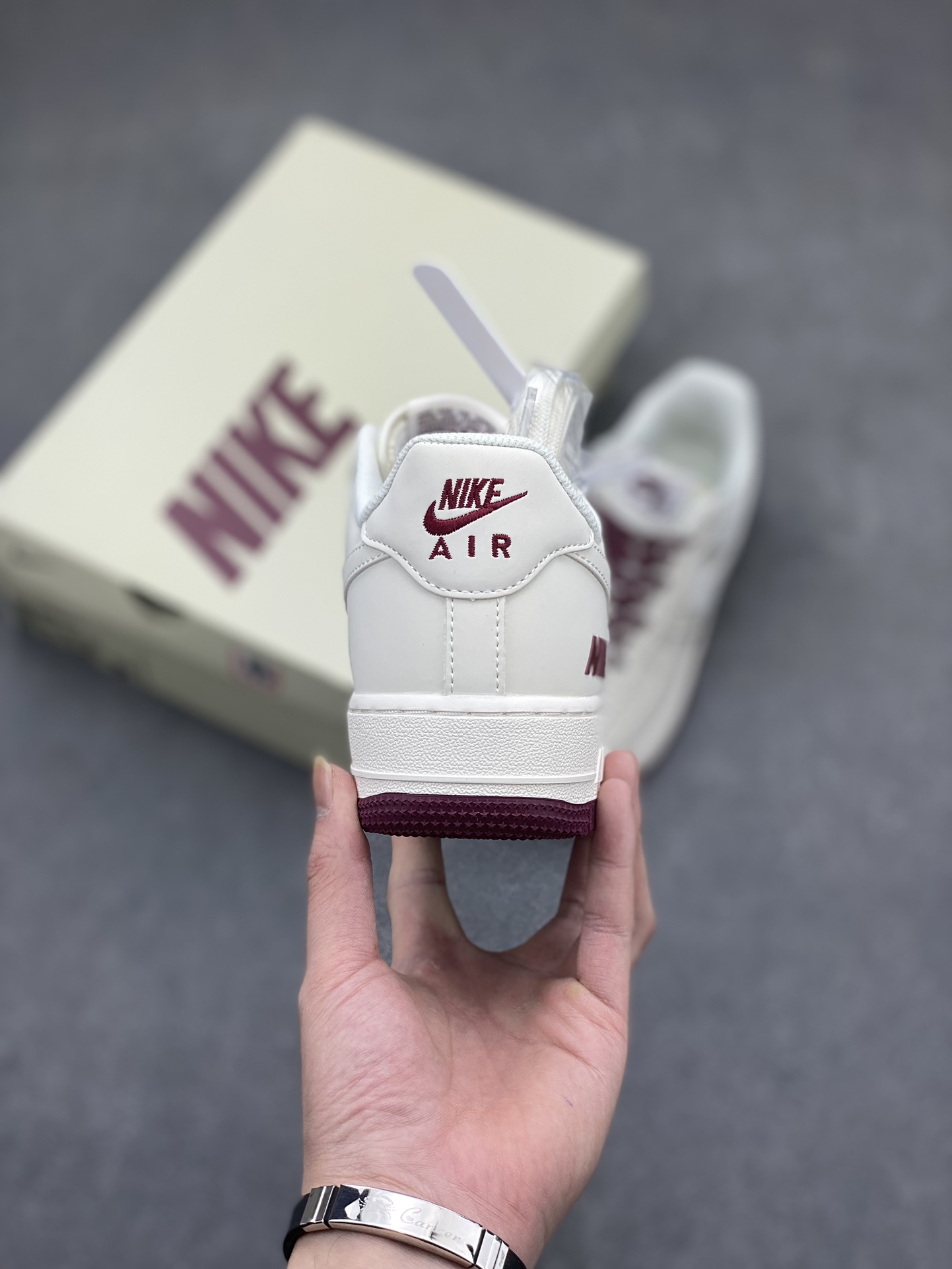 Nike Air Force 1 Low '07 White Burgundy Casual Sneakers 5 i1713551000 4440 7