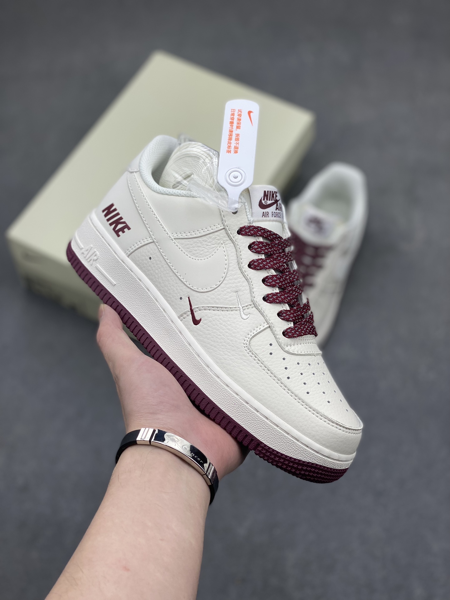 Nike Air Force 1 Low '07 White Burgundy Casual Sneakers 2 i1713551011 2827 0