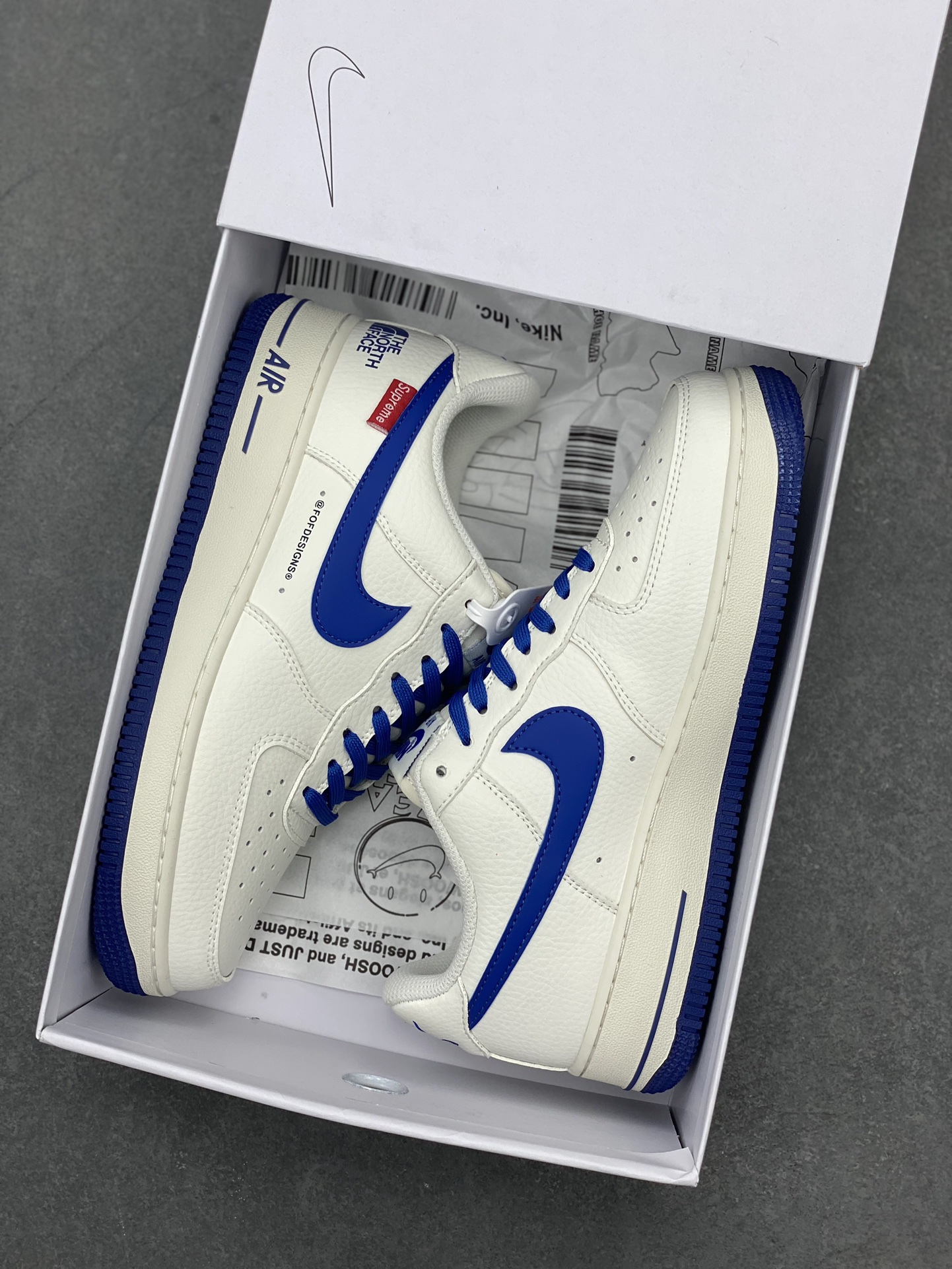 NK Air Force 1 '07 Low White/Blue Customized Leather Casual Shoes 10 i1713551057 9098 0