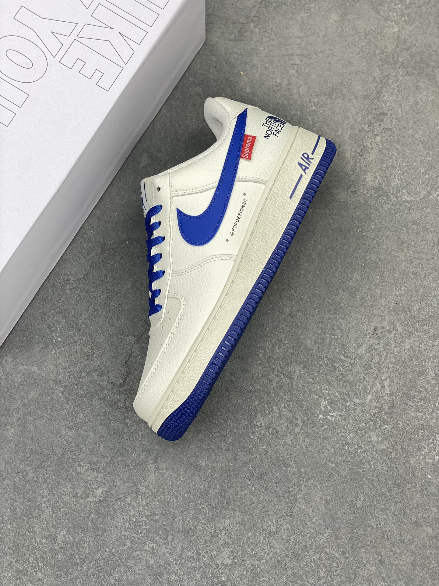 NK Air Force 1 '07 Low White/Blue Customized Leather Casual Shoes 8 i1713551058 8518 0