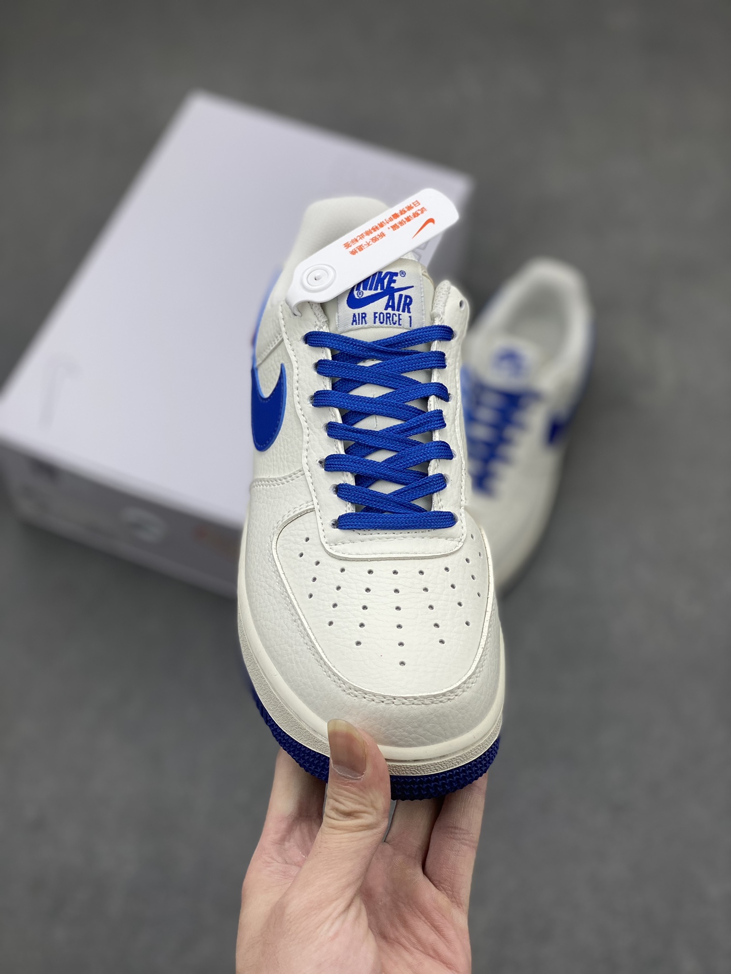NK Air Force 1 '07 Low White/Blue Customized Leather Casual Shoes 3 i1713551058 8991 0
