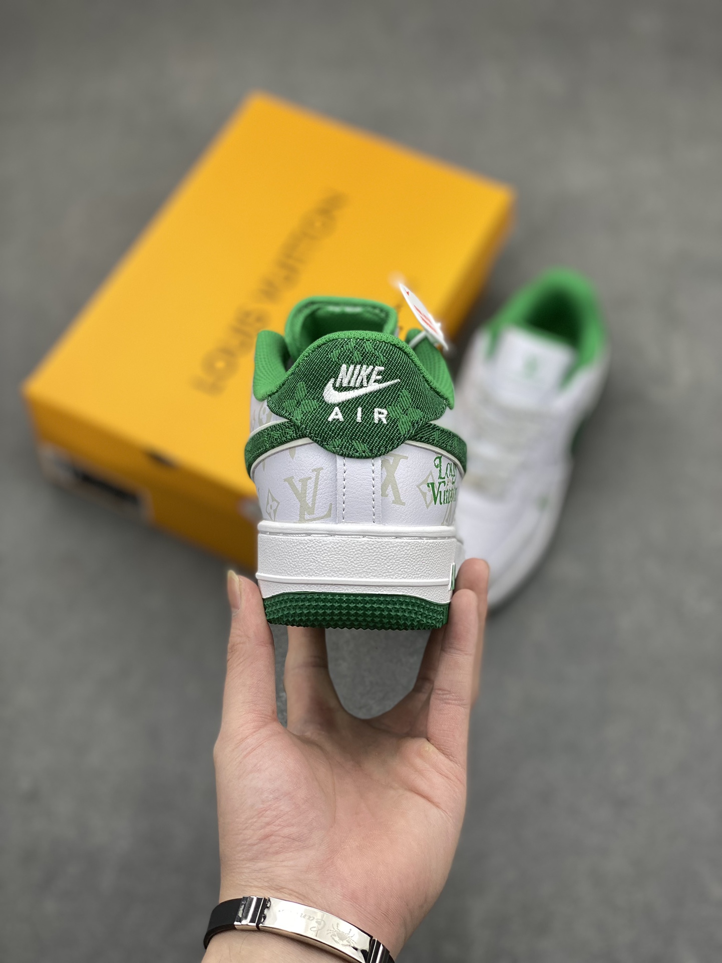 Louis Vuitton x Nike Air Force 1 Low White Green Casual Sneakers 5 i1713637005 9084 1