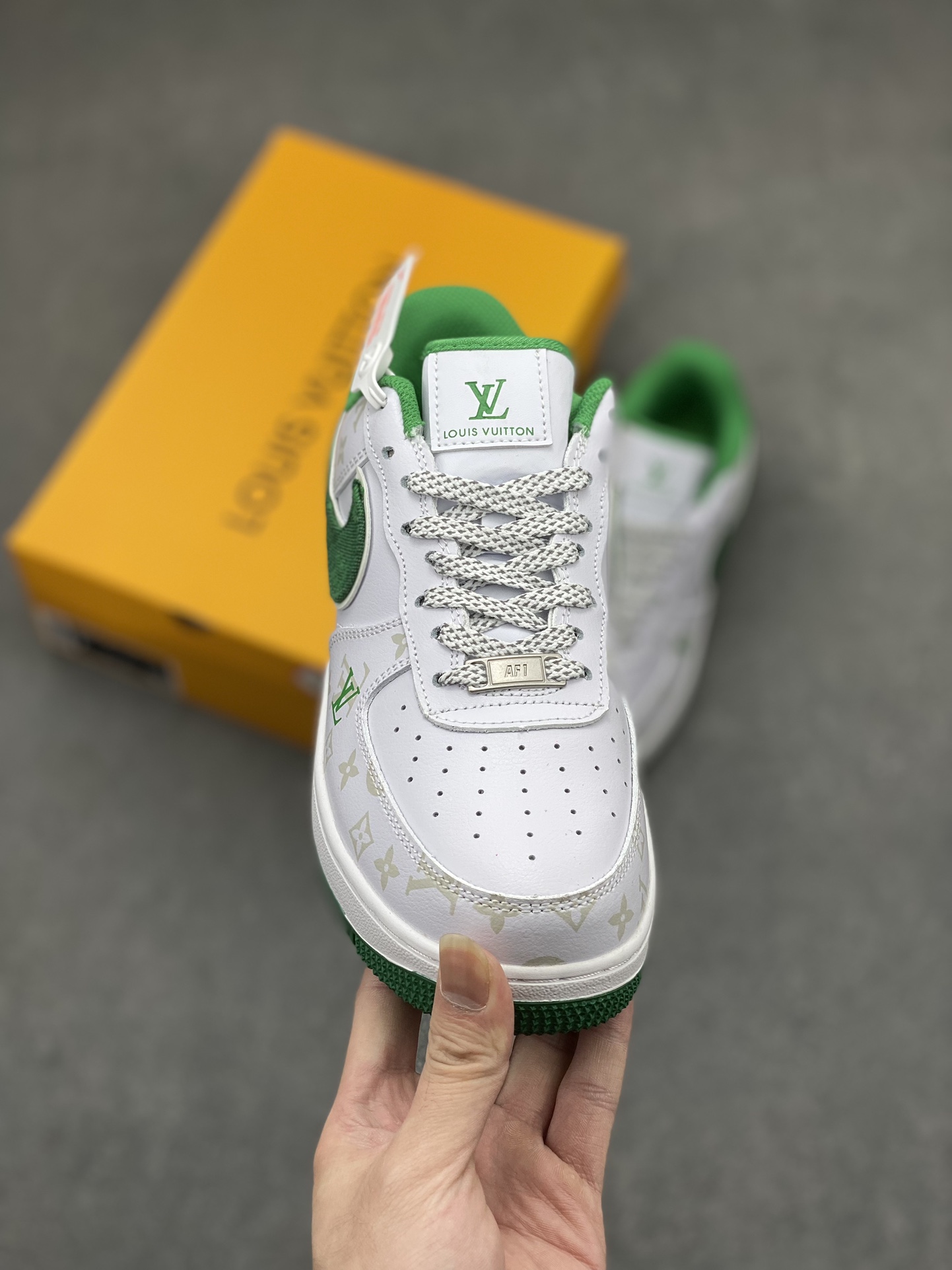 Louis Vuitton x Nike Air Force 1 Low White Green Casual Sneakers 3 i1713637006 2423 7
