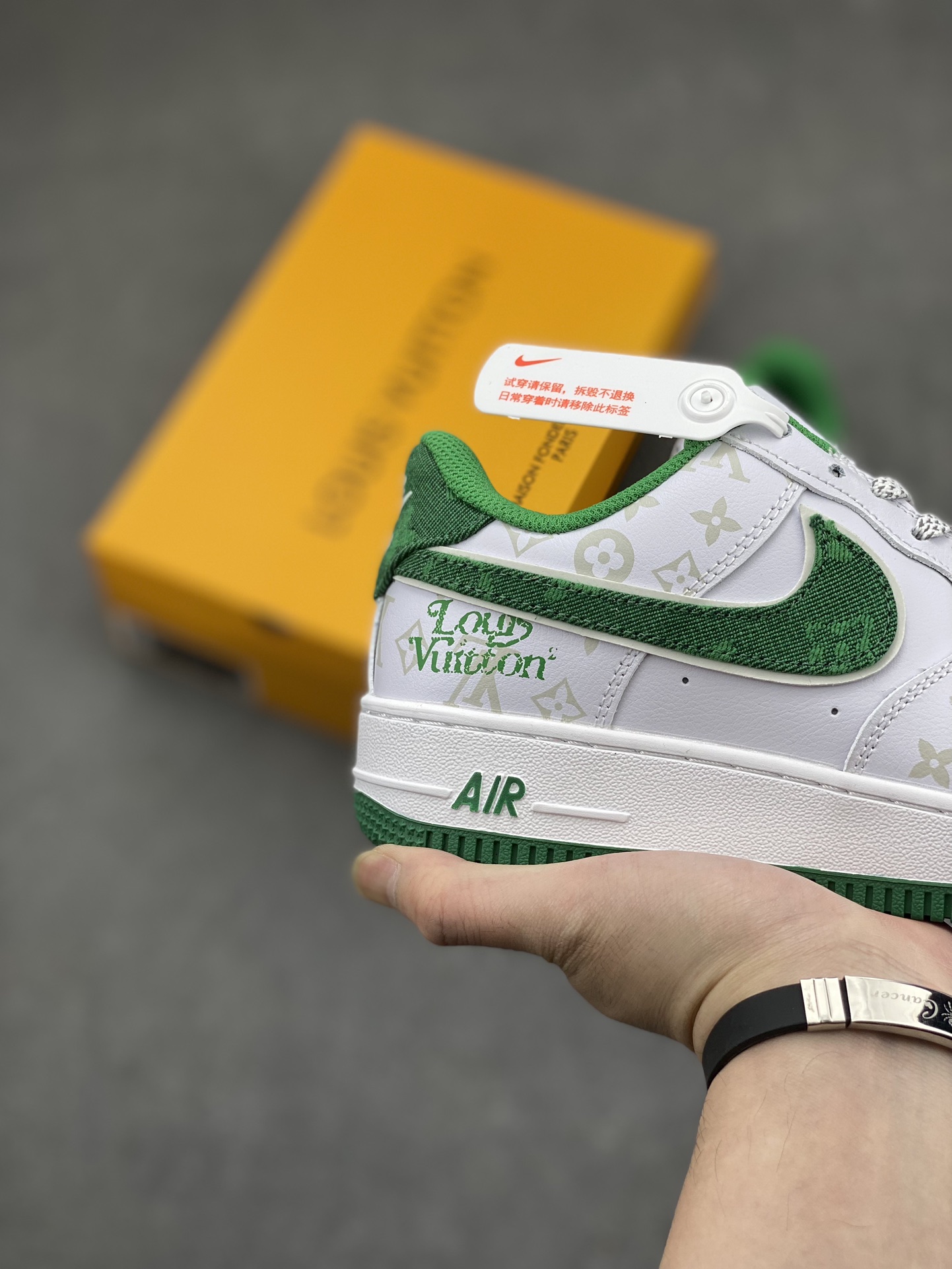 Louis Vuitton x Nike Air Force 1 Low White Green Casual Sneakers 6 i1713637006 7532 6