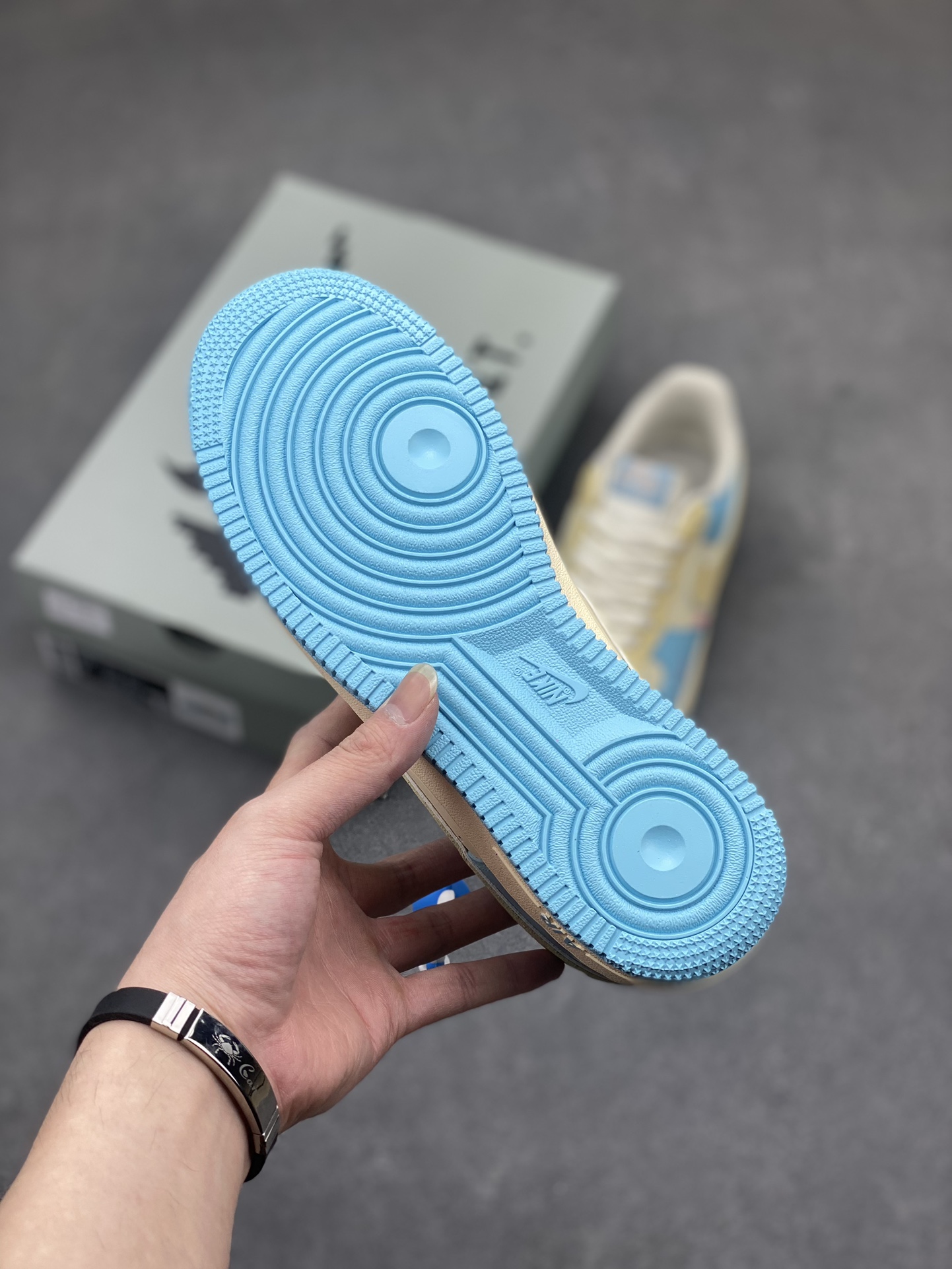 Nike Air Force 1 '07 Low Casual Sneakers - Light Blue/Yellow 7 i1713901497 3385 0