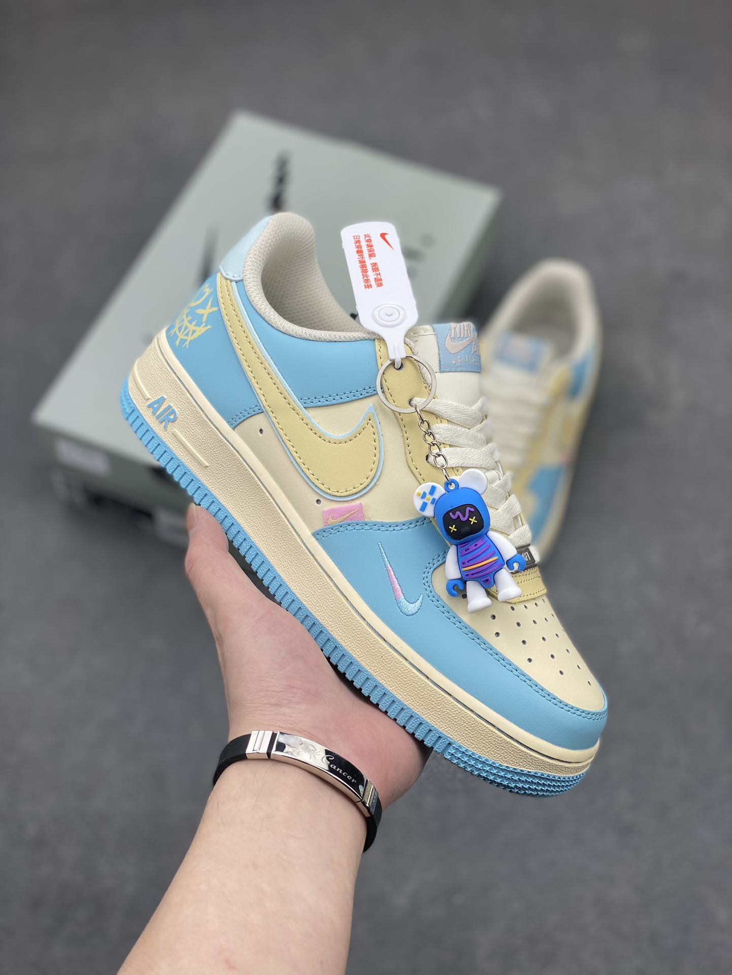 Nike Air Force 1 '07 Low Casual Sneakers - Light Blue/Yellow 2 i1713901497 4326 0