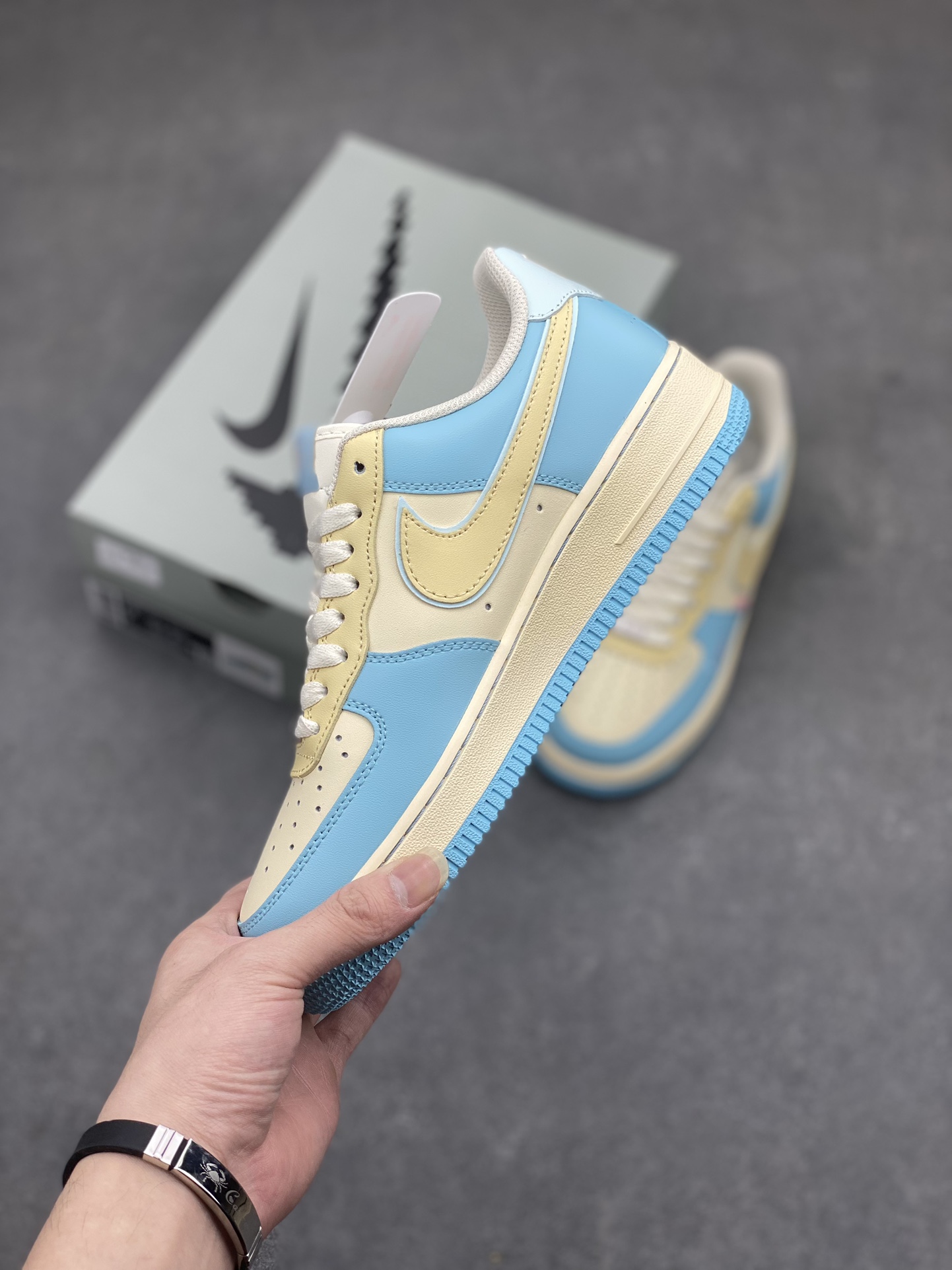 Nike Air Force 1 '07 Low Casual Sneakers - Light Blue/Yellow 4 i1713901497 5774 0