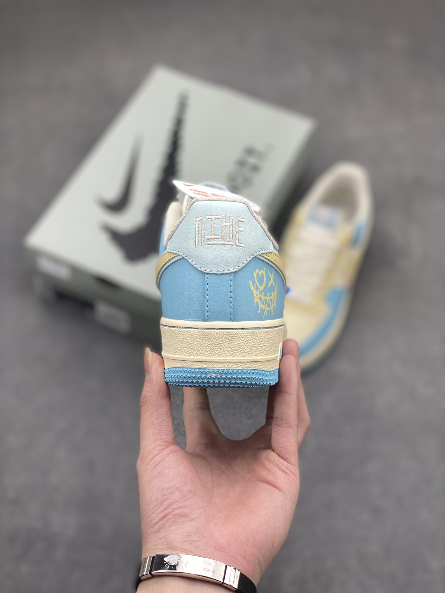 Nike Air Force 1 '07 Low Casual Sneakers - Light Blue/Yellow 5 i1713901498 5666 0