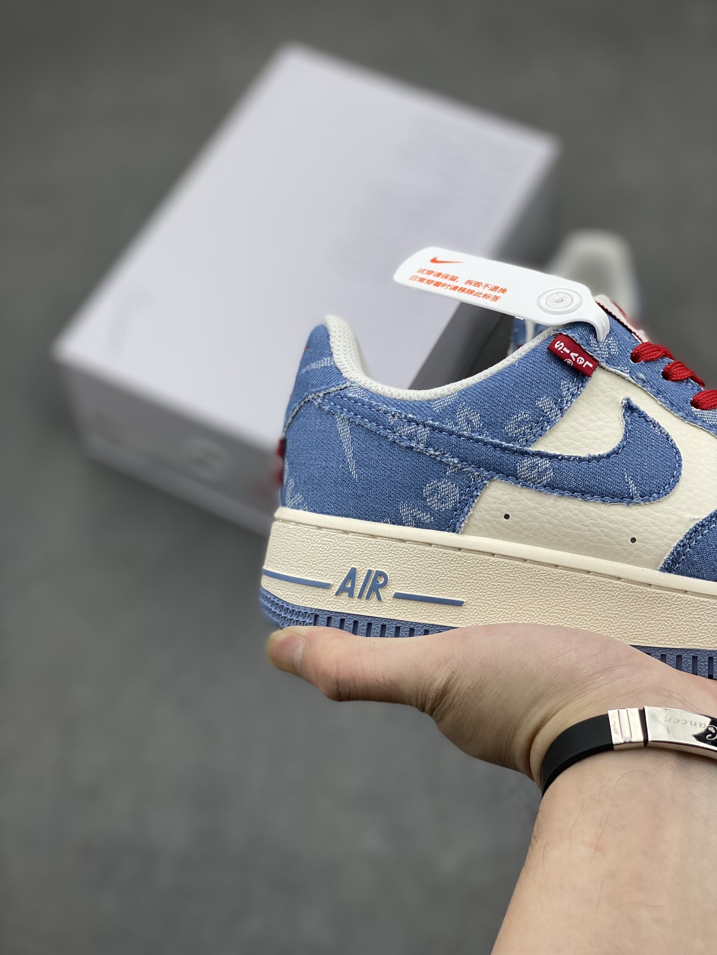 Nike Air Force 1 '07 Low Casual Sneakers - Blue Denim, Size 36-45 6 i1714077998 284 2