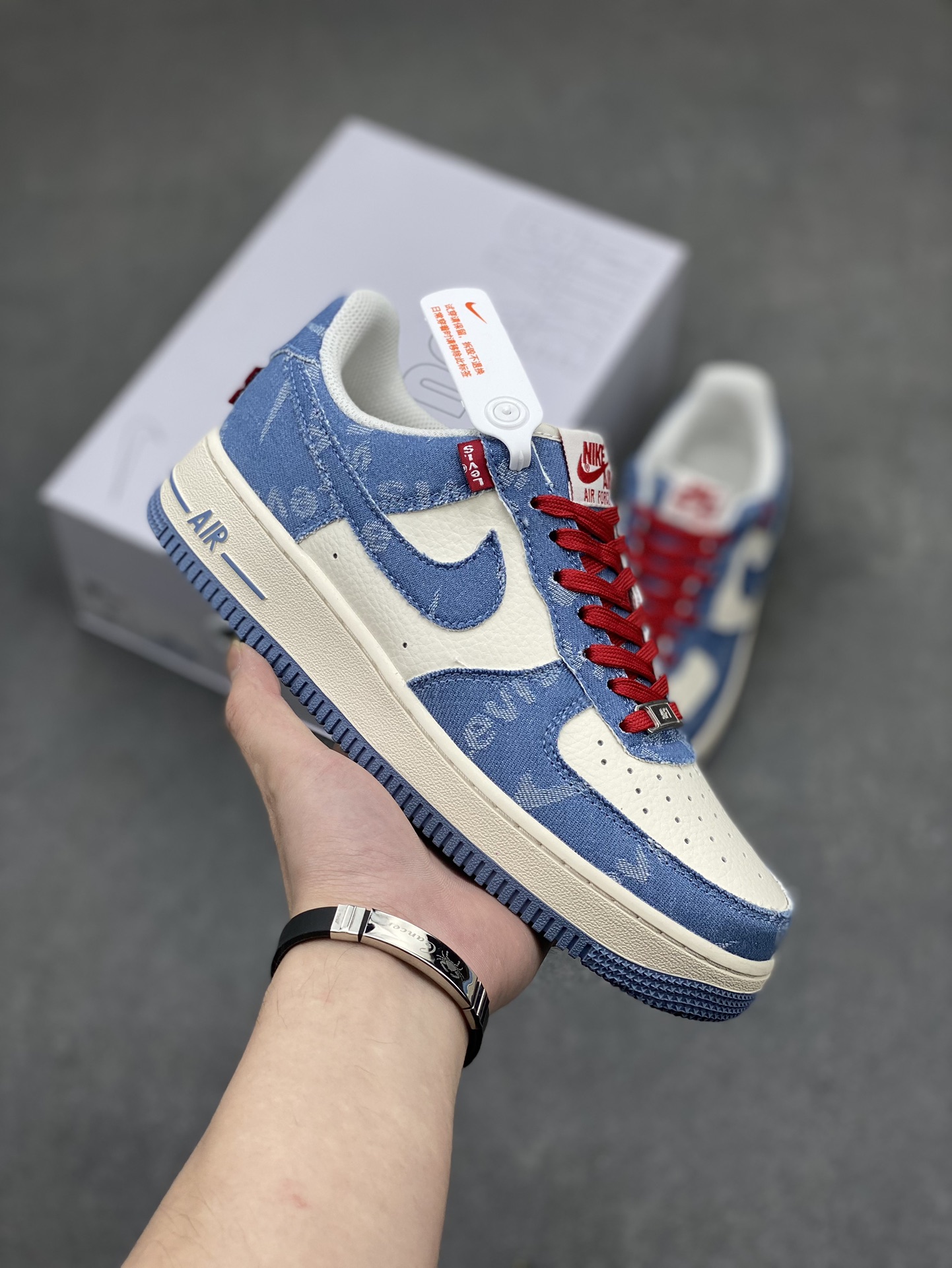 Nike Air Force 1 '07 Low Casual Sneakers - Blue Denim, Size 36-45 2 i1714077998 6323 1