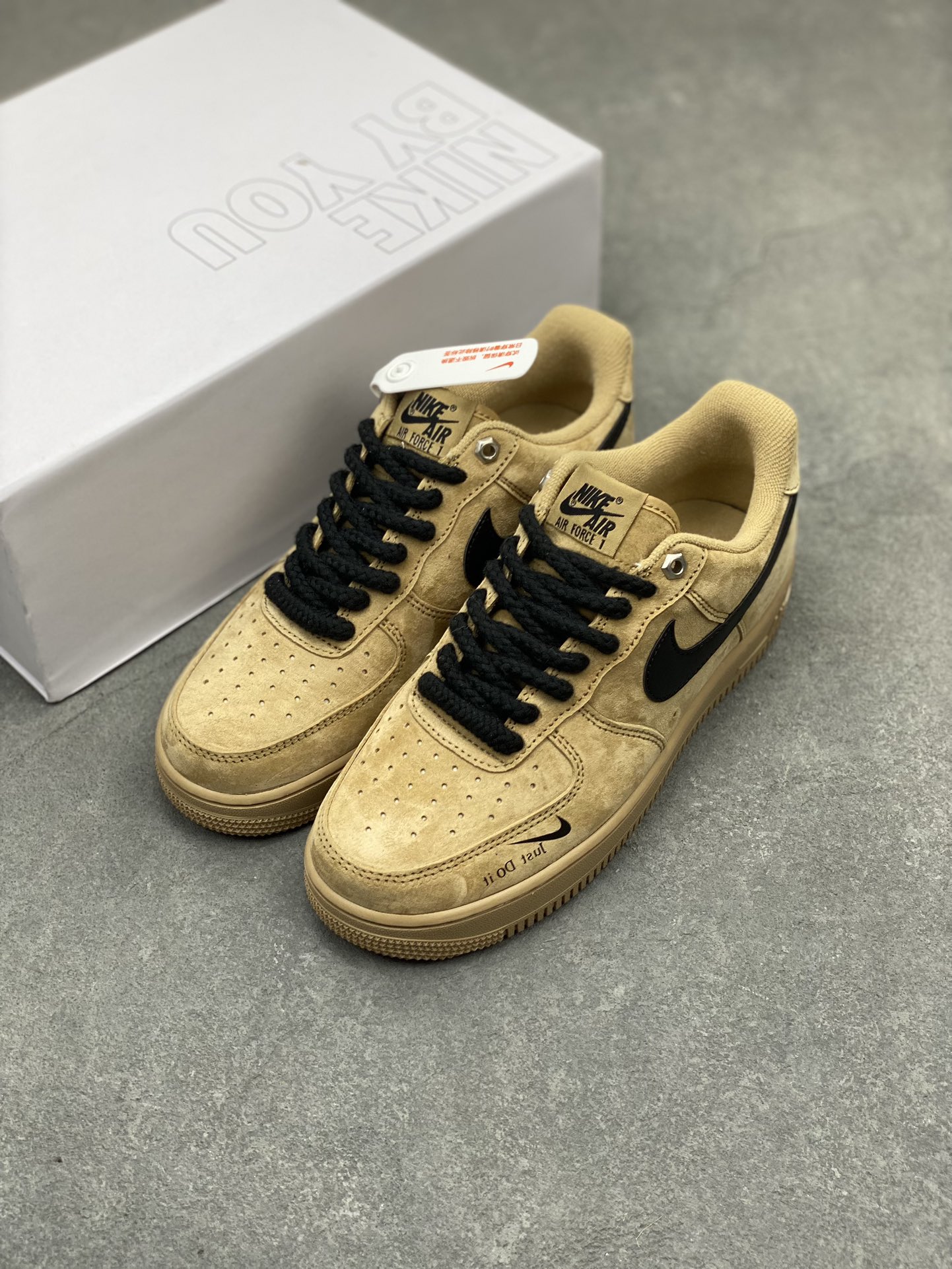 Nike Air Force 1 '07 Low: Custom Tan Leather Casual Sneakers, All-Day Comfort 9 i1714161185 6264 2