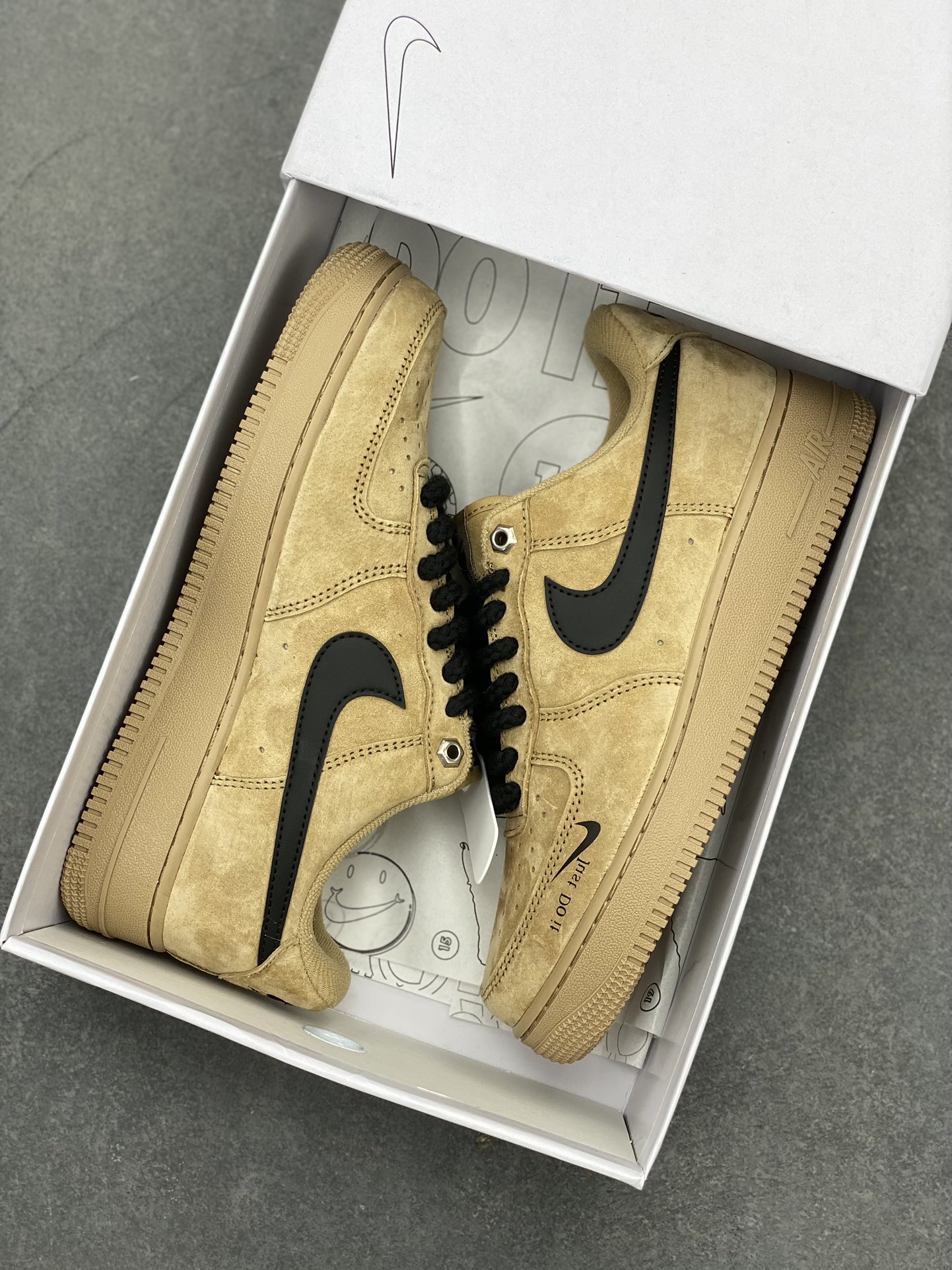 Nike Air Force 1 '07 Low: Custom Tan Leather Casual Sneakers, All-Day Comfort 10 i1714161185 9876 7