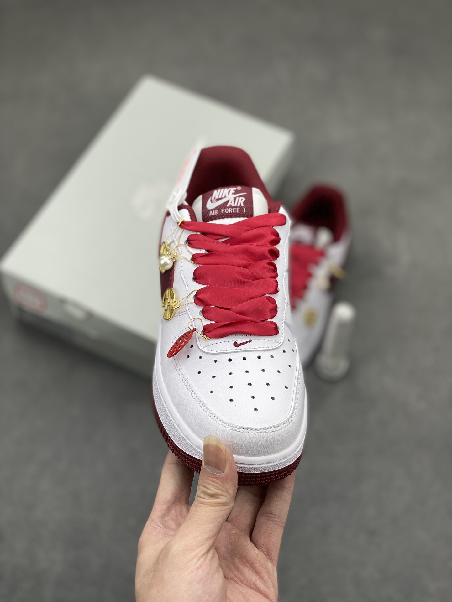 Nike Air Force 1 '07 Low White Burgundy Sneakers FV5948-105 3 i1714161488 2267 1